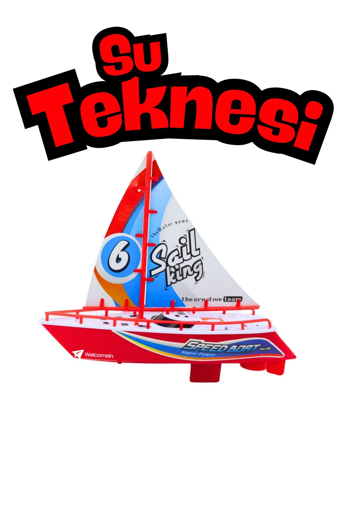 welcomein Sail Boat Sahil Teknesi Su Teknesi Suda Yüzen Dekoratif Oyuncak Tekne