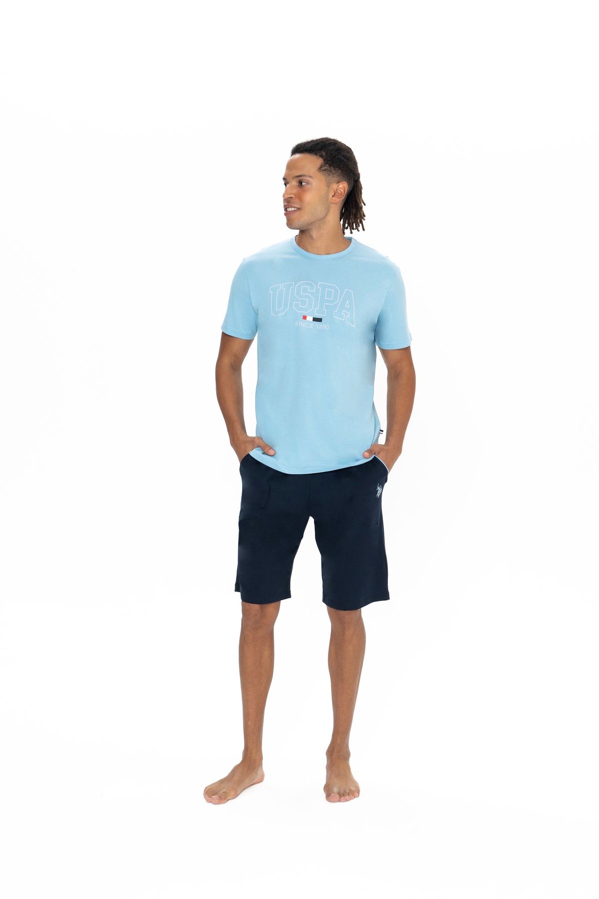U.S. Polo Assn. U.S. Polo Assn. Erkek Mavi Renk Pijama Takımı %100 Pamuk - ARASS18W87W3W