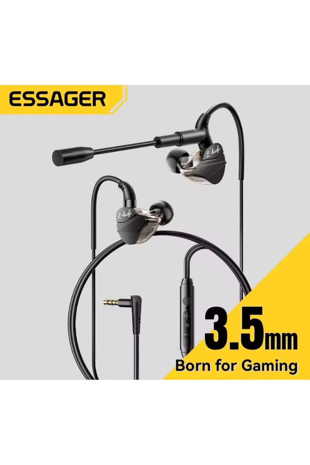 essager Profosyone Kulakiçi Oyuncu Kulaklığı 3.5mm Hi-Fi Ses Teknolojisi CE Sertifakalı Orginal Sağlam
