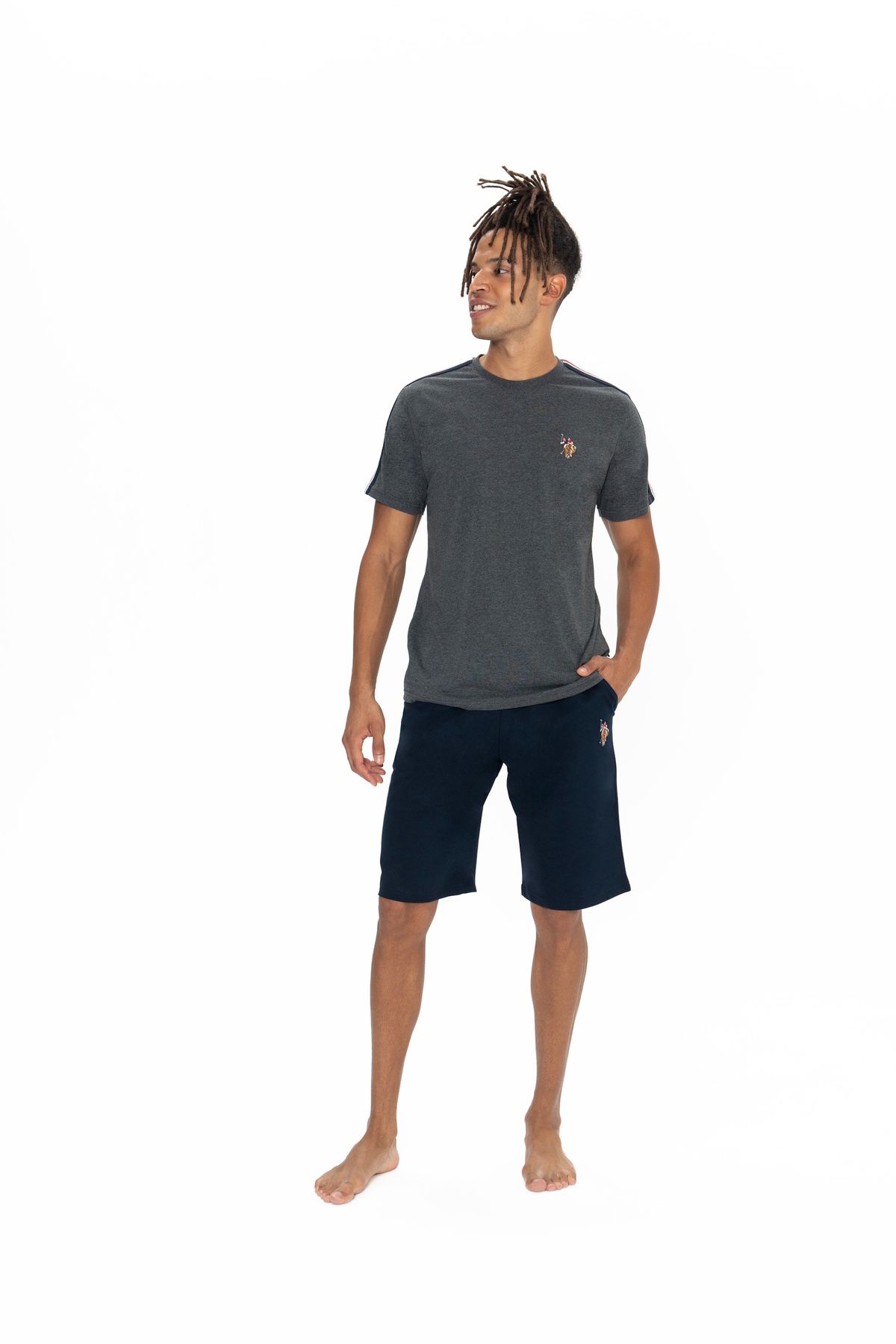 U.S. Polo Assn. U.S. Polo Assn. Erkek Pamuk Karışımlı Şortlu Pijama Takımı - ARASS18J86W8J