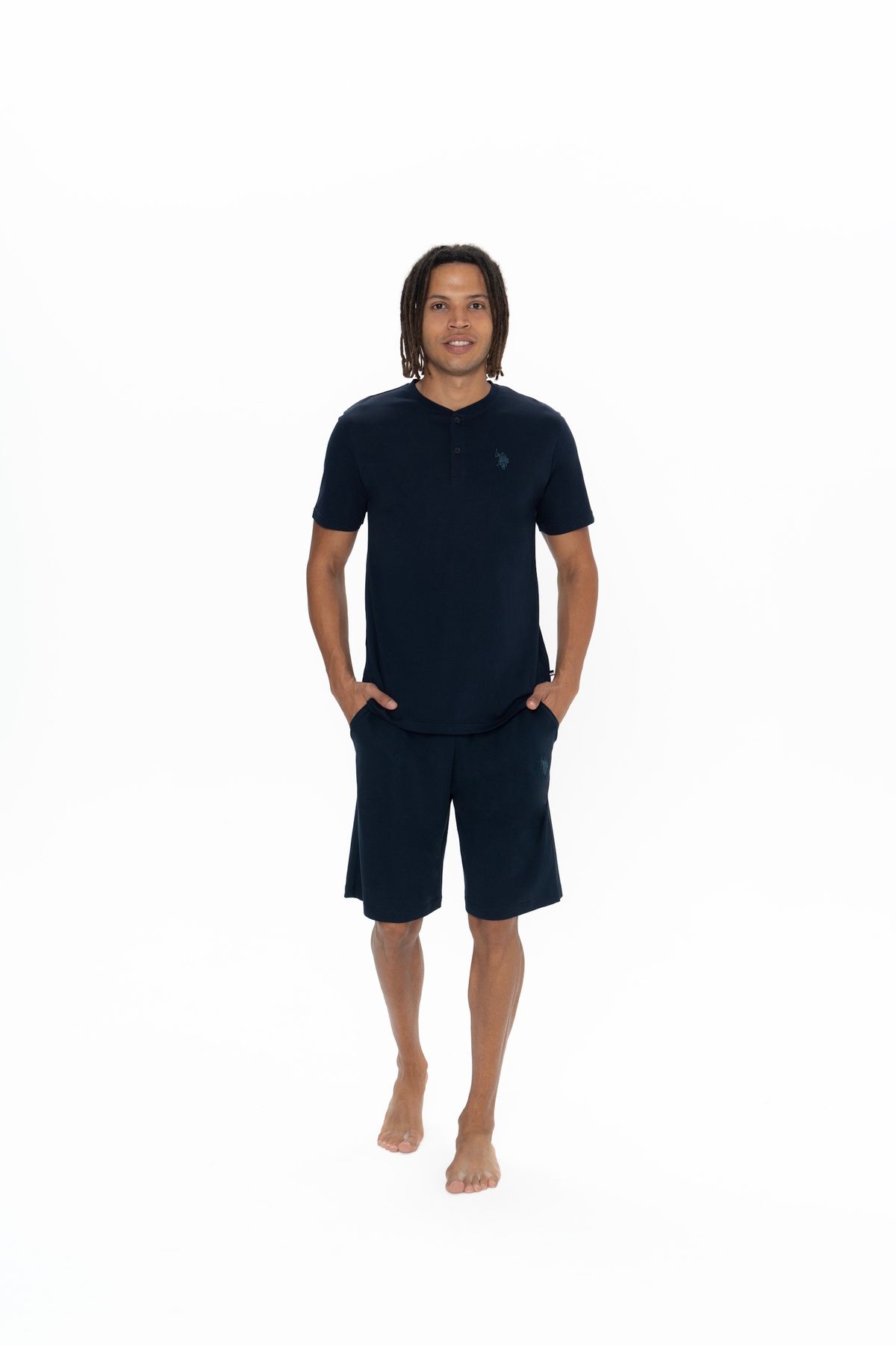 U.S. Polo Assn. U.S. Polo Assn. Erkek 3'Lü Lacivert Desenli Pijama Takımı - ARASS18W91W4W