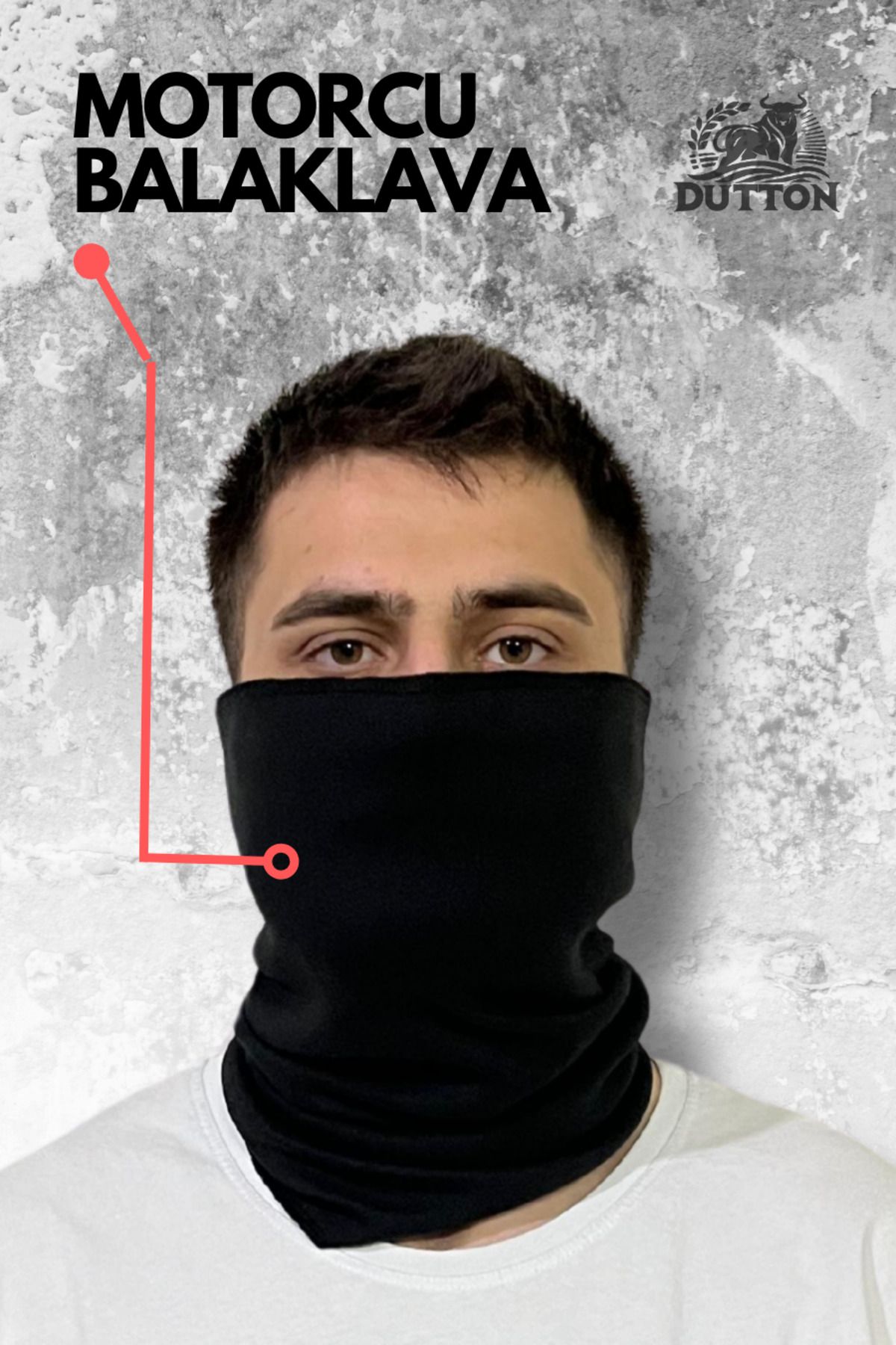 dutton siyah unisex boyunluk motorcular ve normal kullanım için bandana