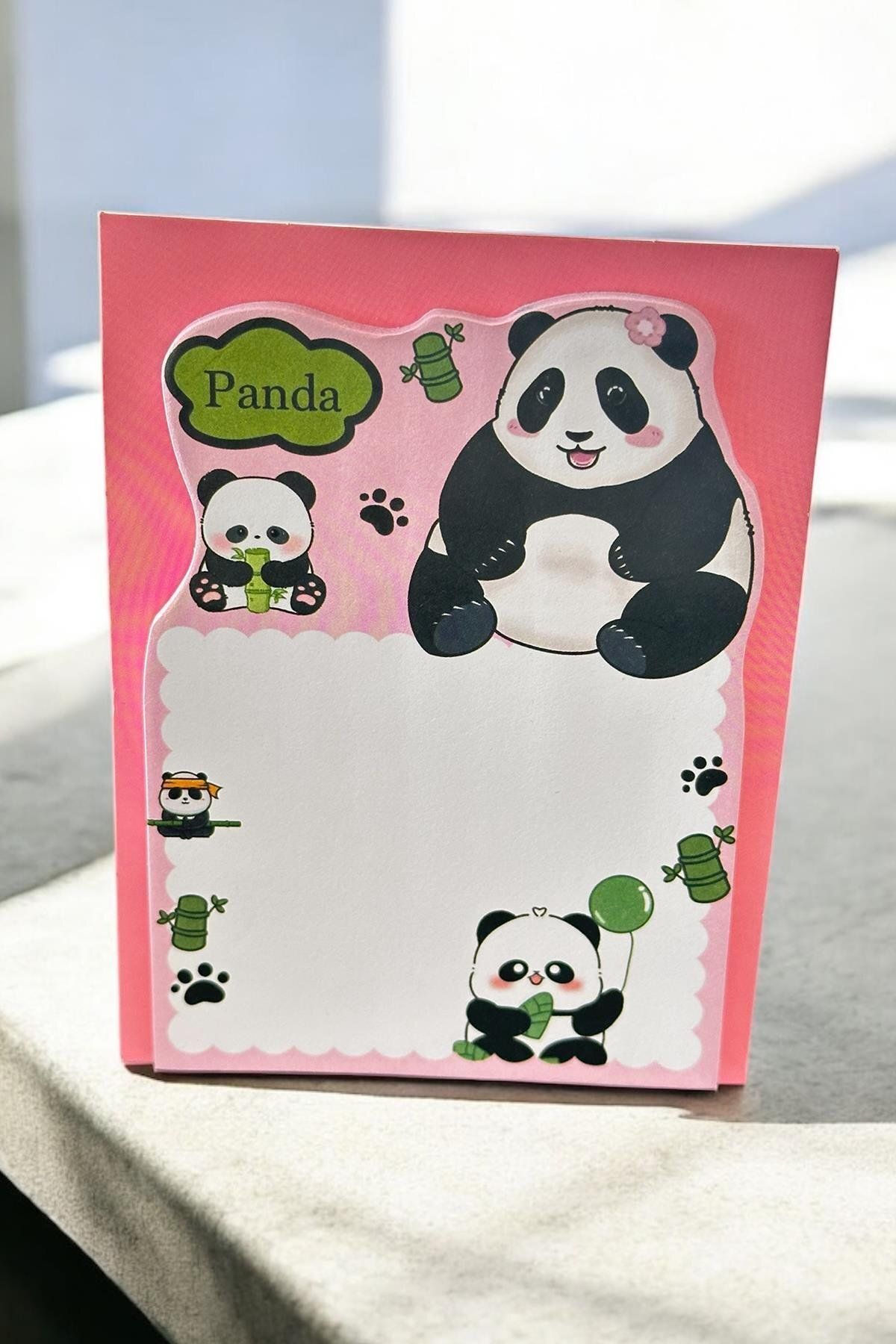TAKIŞTIR Pembe Renk Panda Figürlü Yapışkanlı Not Kağıdı