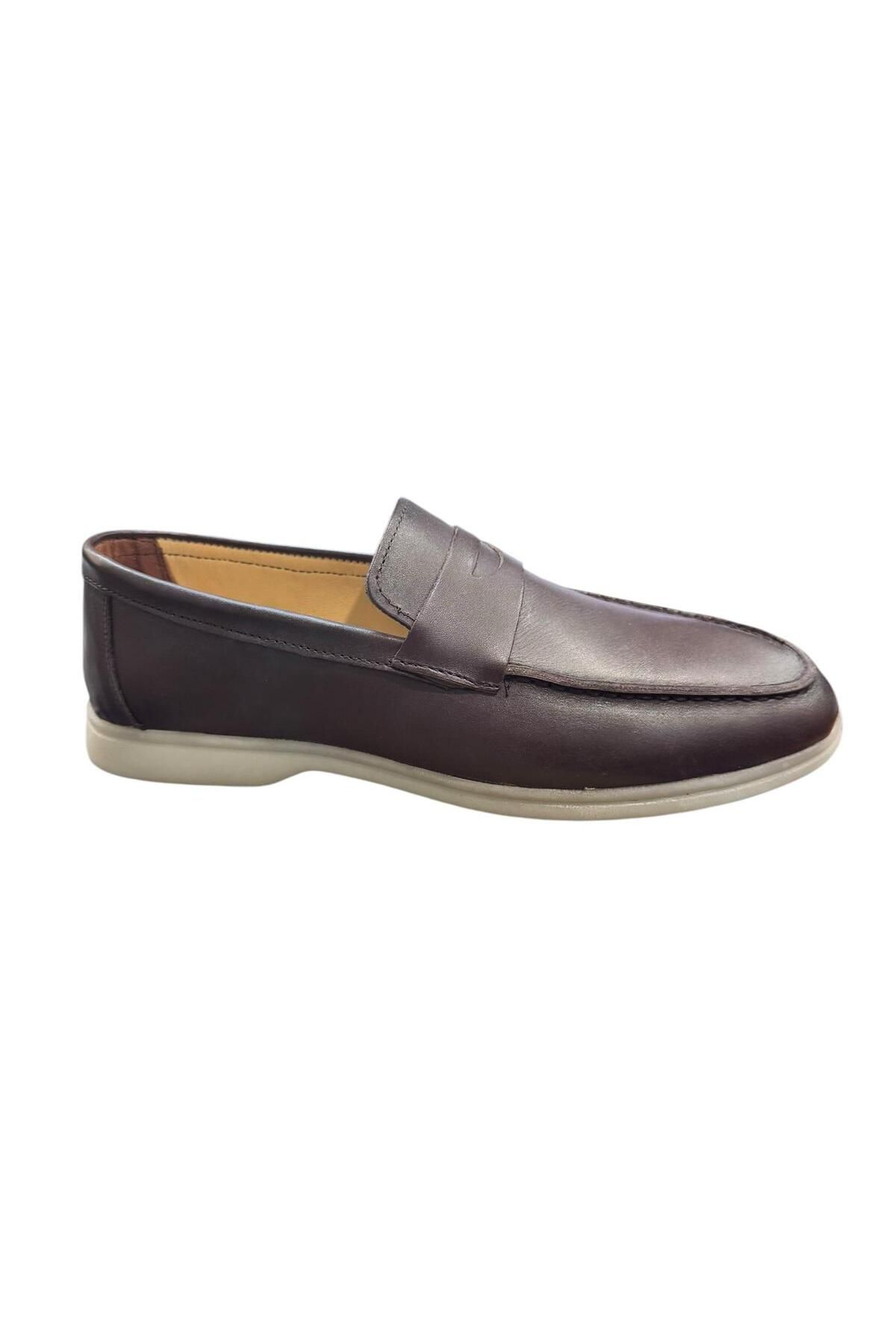 Greyybull Shoes kahve günlük erkek ayakkabı- yazlık deri erkek ayakkabı