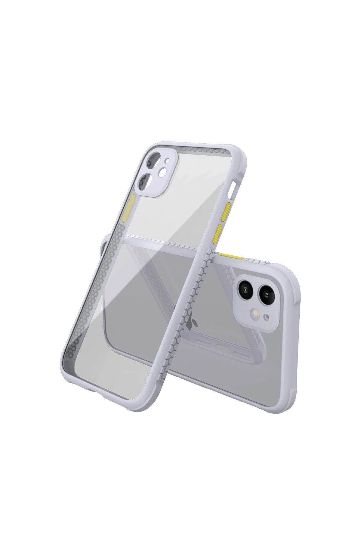 NewFace iPhone 12 Mini Kılıf Miami Şeffaf Silikon - Lila SVLRS