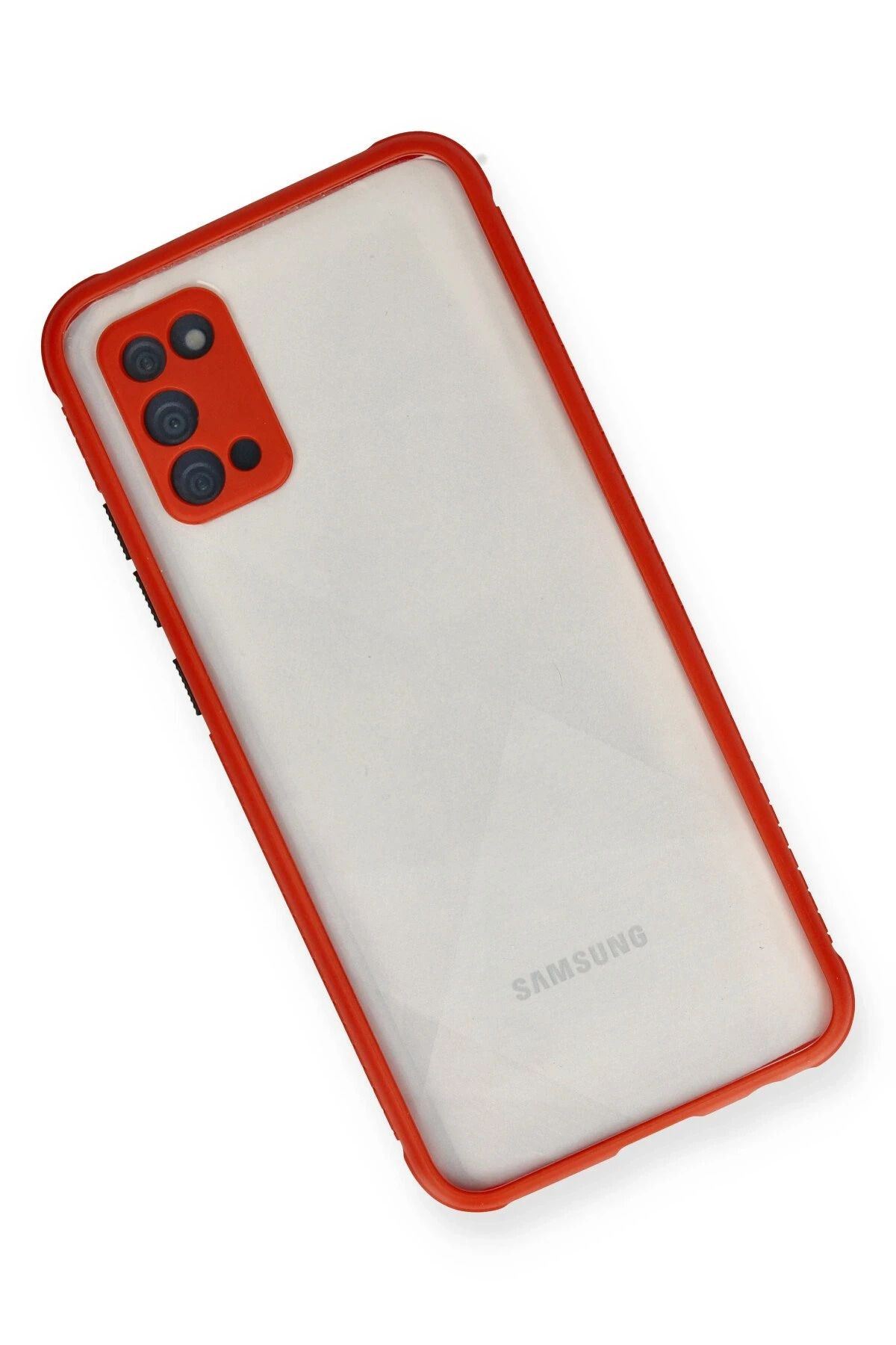 NewFace Samsung Galaxy A02S Kılıf Miami Şeffaf Silikon - Kırmızı SVLRS