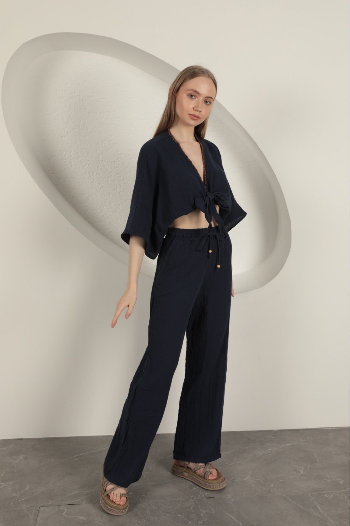 SOFT Müslin kumaş bol paça pantolon XL