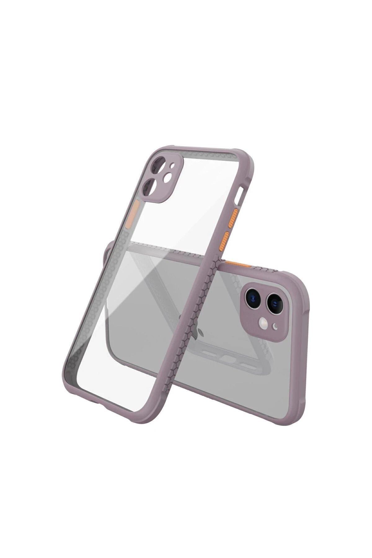 NewFace iPhone 12 Mini Kılıf Miami Şeffaf Silikon - Açık Mor SVLRS