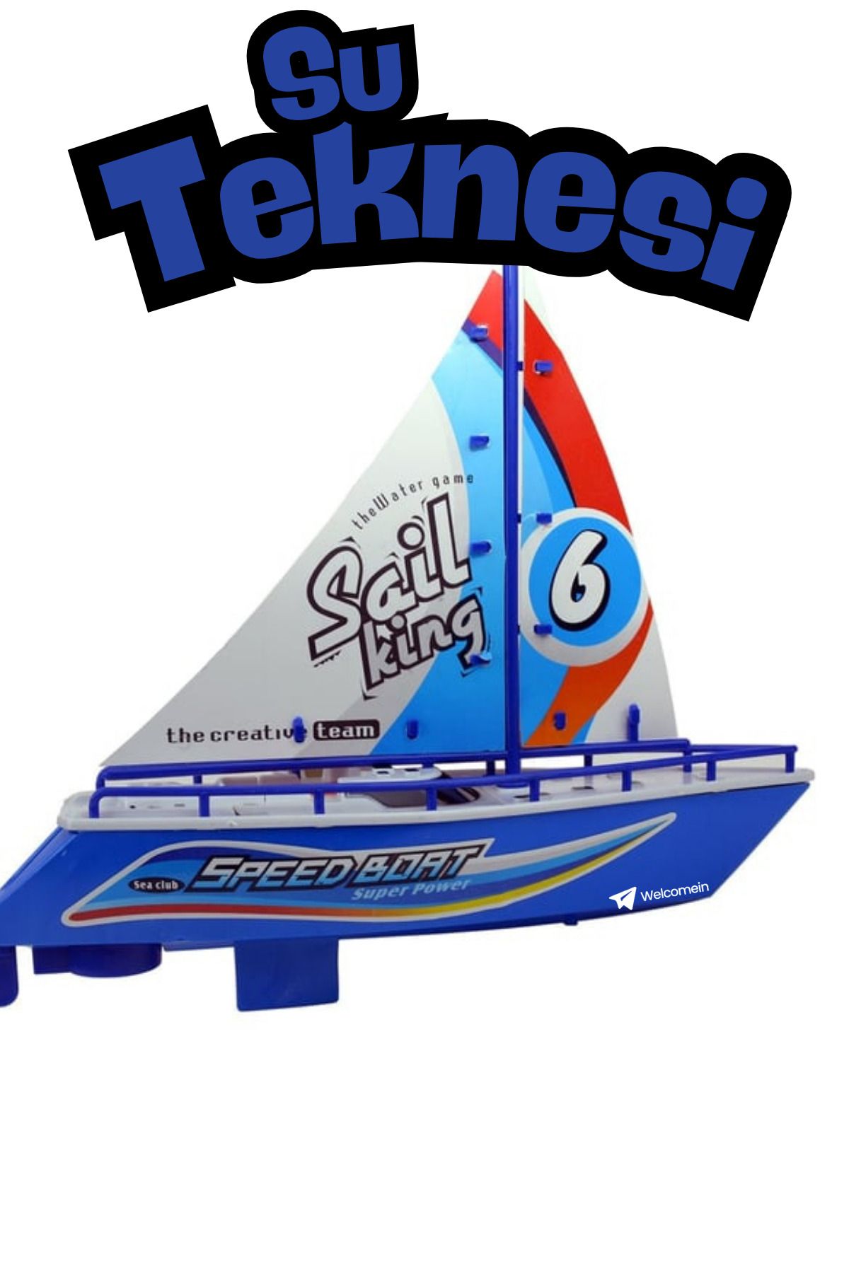 welcomein Sail Boat Sahil Teknesi Su Teknesi Suda Yüzen Dekoratif Oyuncak Tekne
