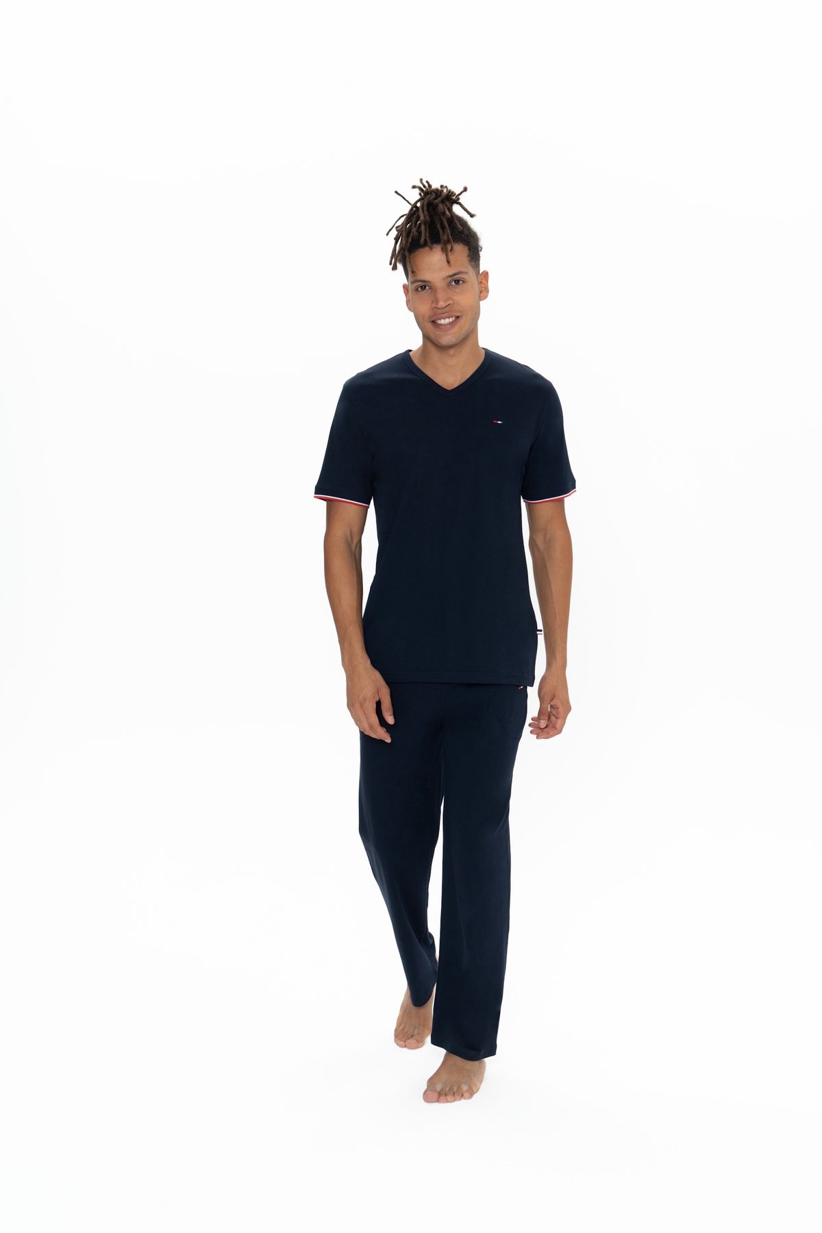 U.S. Polo Assn. U.S. Polo Assn. Erkek Düz Paça %100 Pamuk Pijama Takımı - ARASS18W89W6W