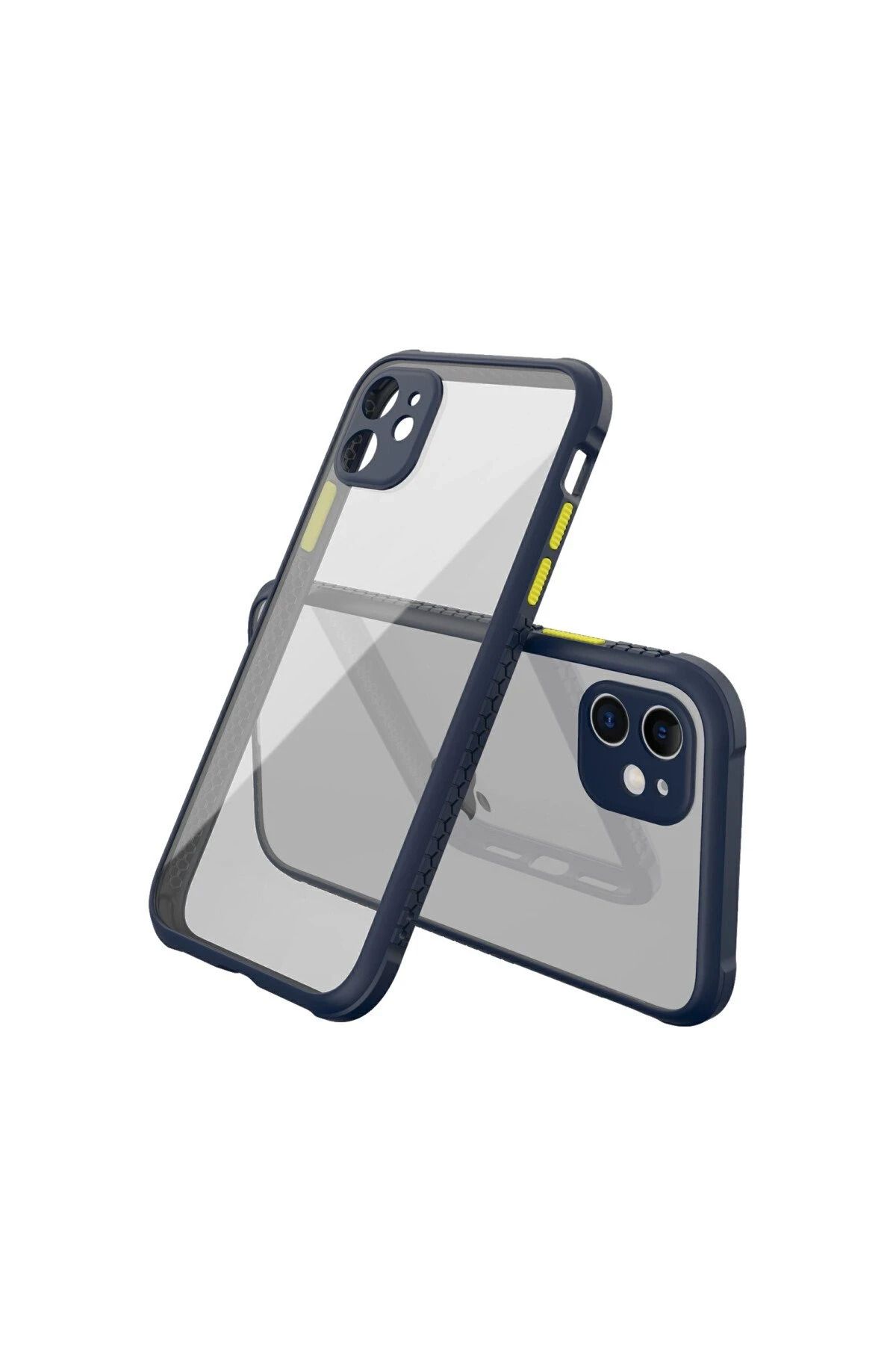 NewFace iPhone 12 Mini Kılıf Miami Şeffaf Silikon - Lacivert SVLRS