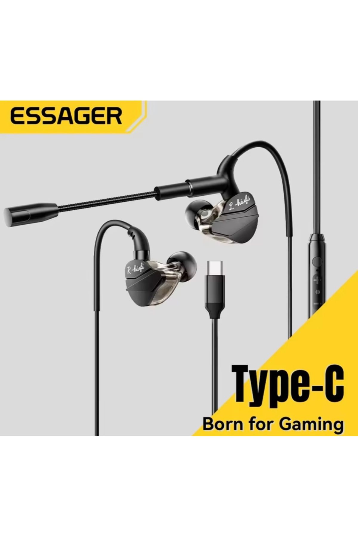 essager Profosyone Kulakiçi Oyuncu Kulaklığı Type-C Hi-Fi Ses Teknolojisi CE Sertifakalı Orginal Sağlam
