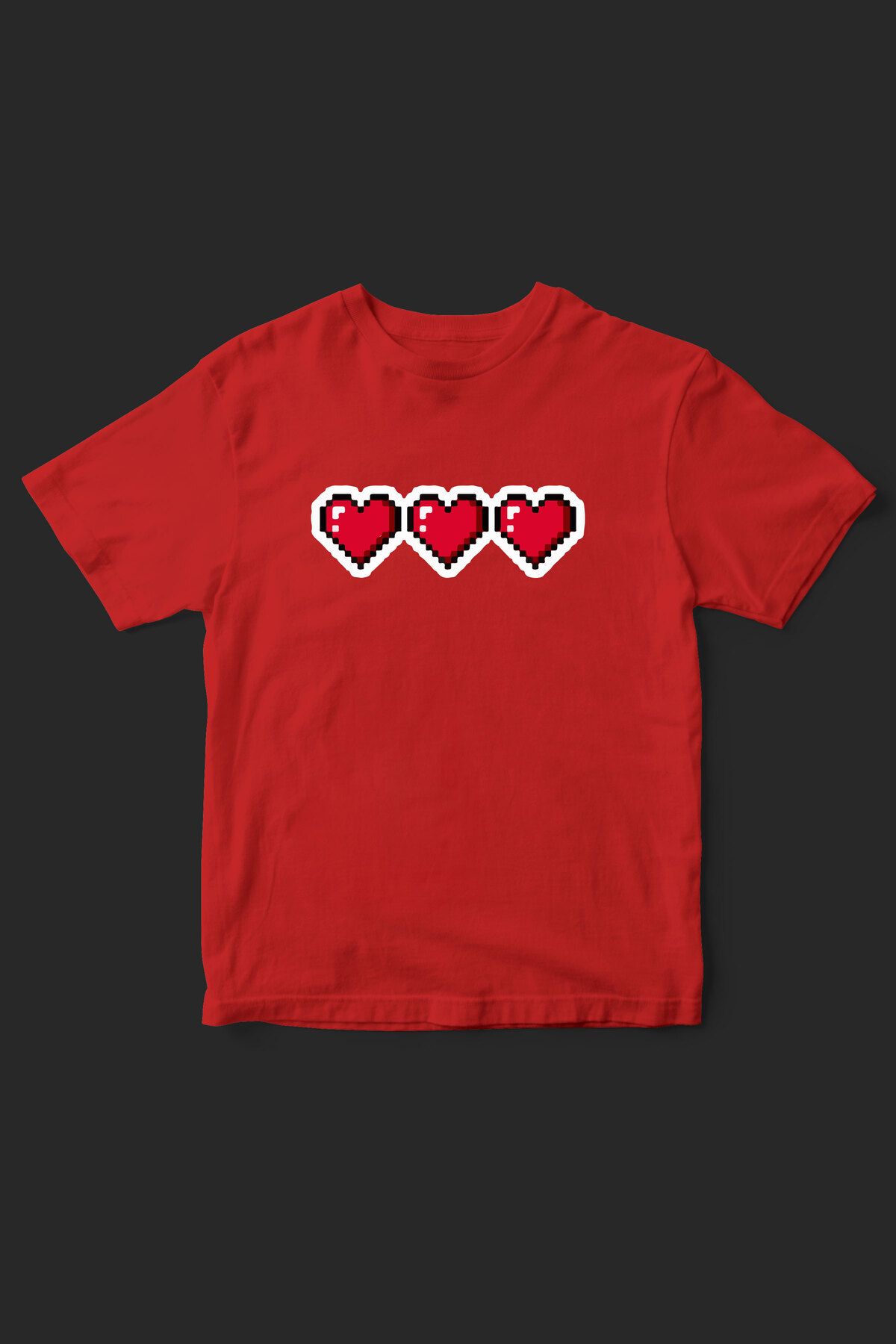 beloved.co piksel kalp baskılı t-shirt