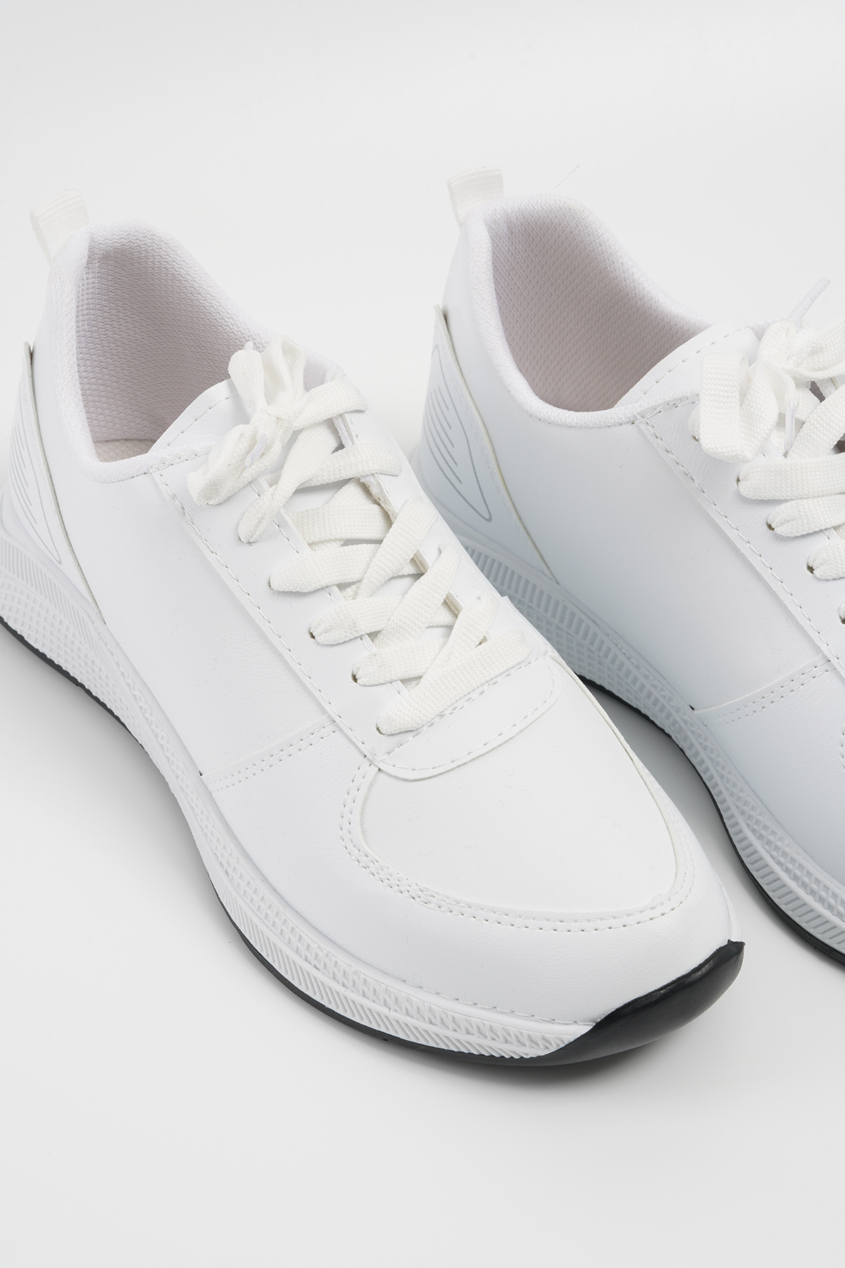 Beyond-Women's White Lace-Up Leather Sneaker 2.5 cm Byndf301 6