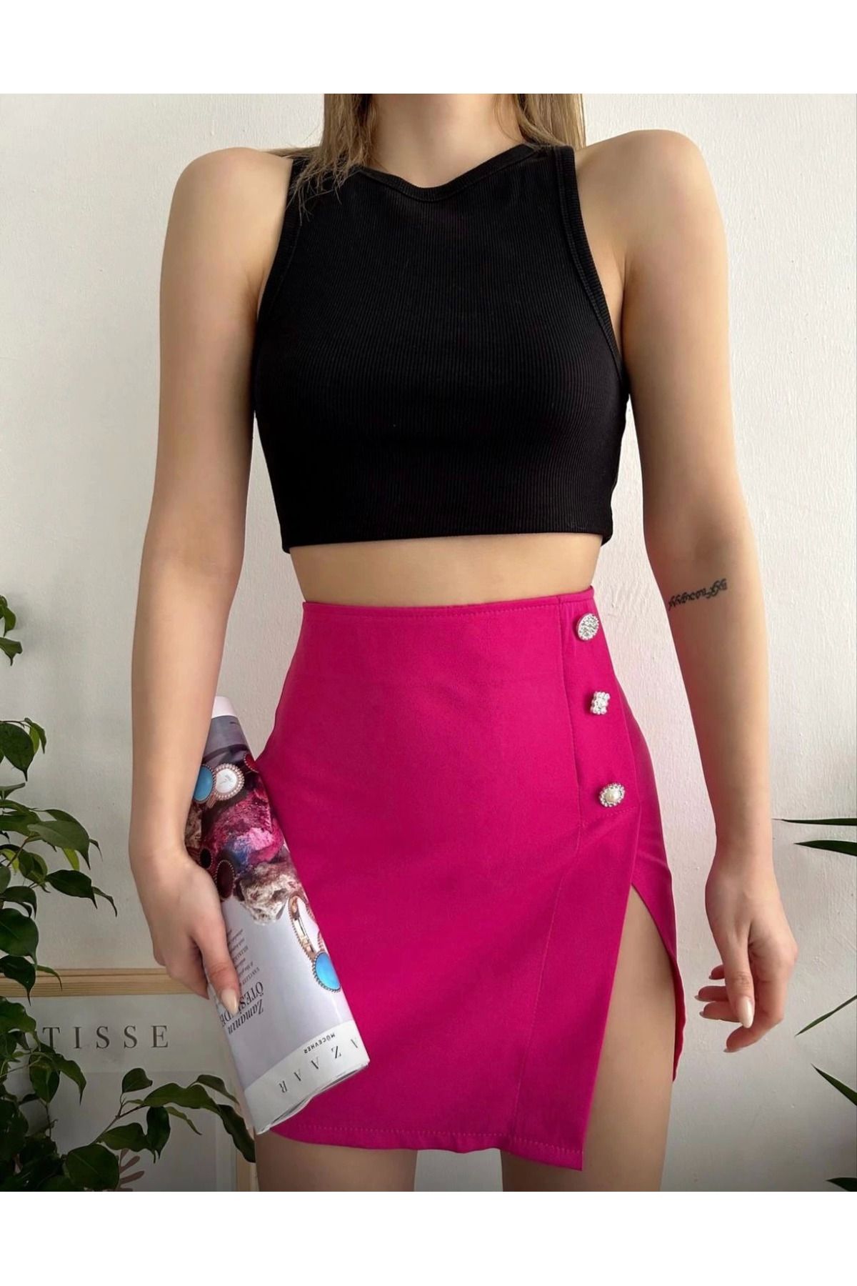 Shop58 Üç taşlı mini etek