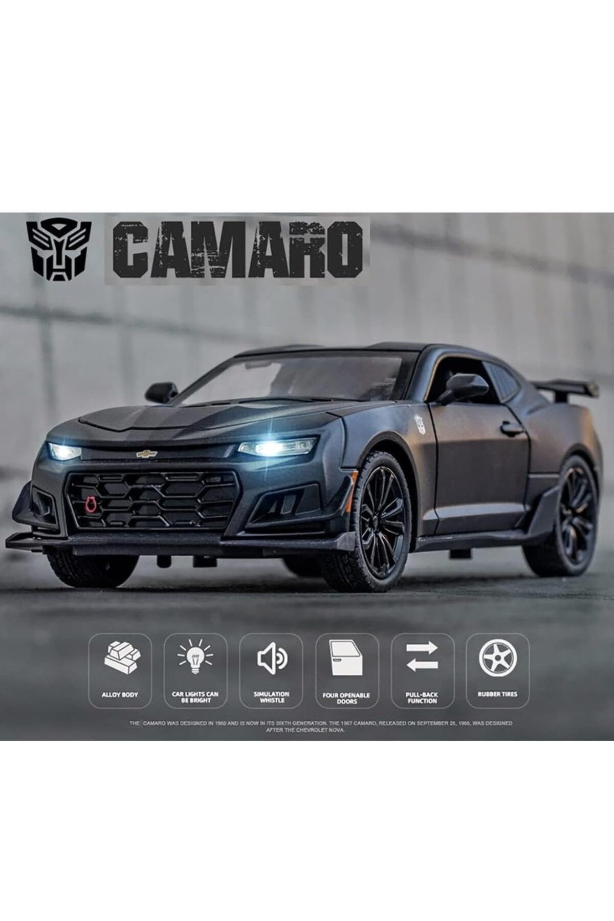 SECTOYS Chevrolet Camaro 1:24 Diecast Araba Işıklı Sesli Kapıları Açılır Chevrolet Camaro Diecast Araba
