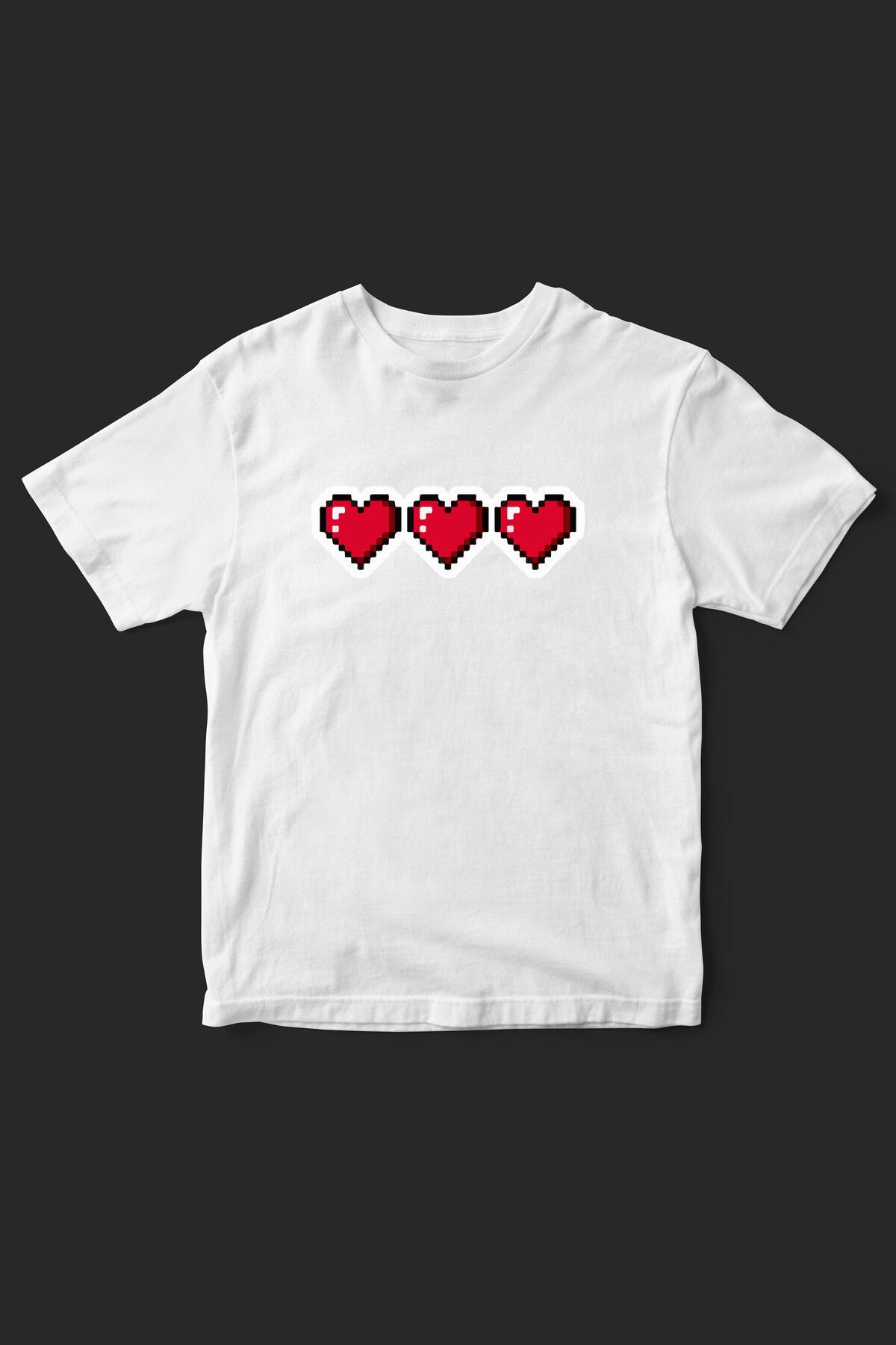 beloved.co piksel kalp baskılı t-shirt