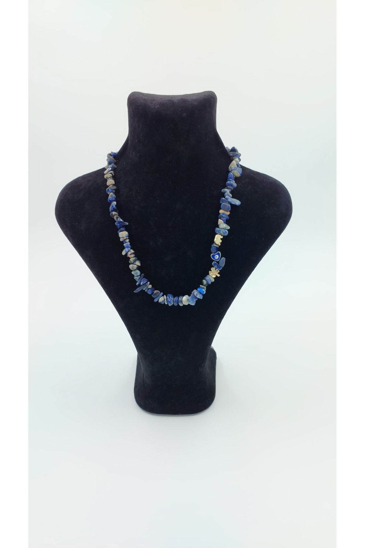 RIG Handmade Design Lapis Lazuli Doğal Taş Kadın Kolye – Şans Sembollü El Yapımı
