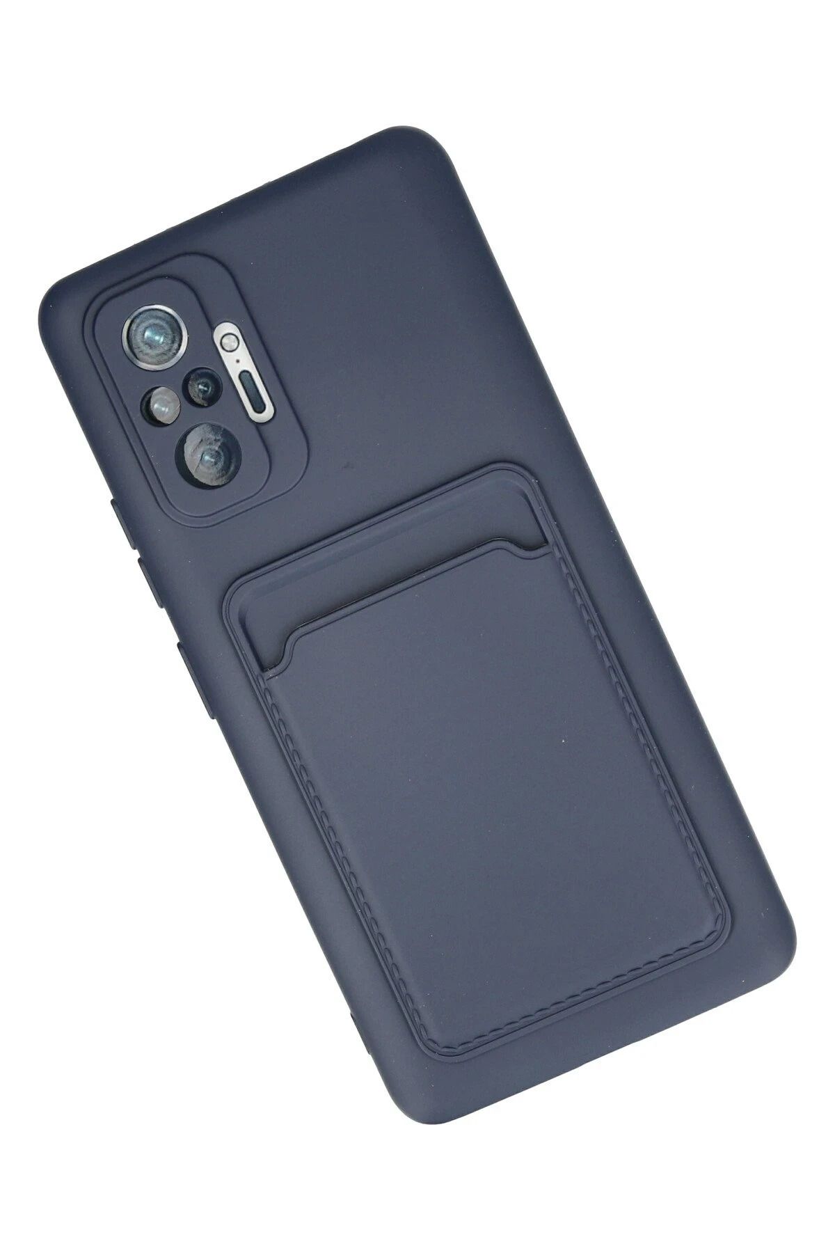 NewFace Xiaomi Redmi Note 10 Pro Kılıf Kelvin Kartvizitli Silikon - Lacivert SVLRS