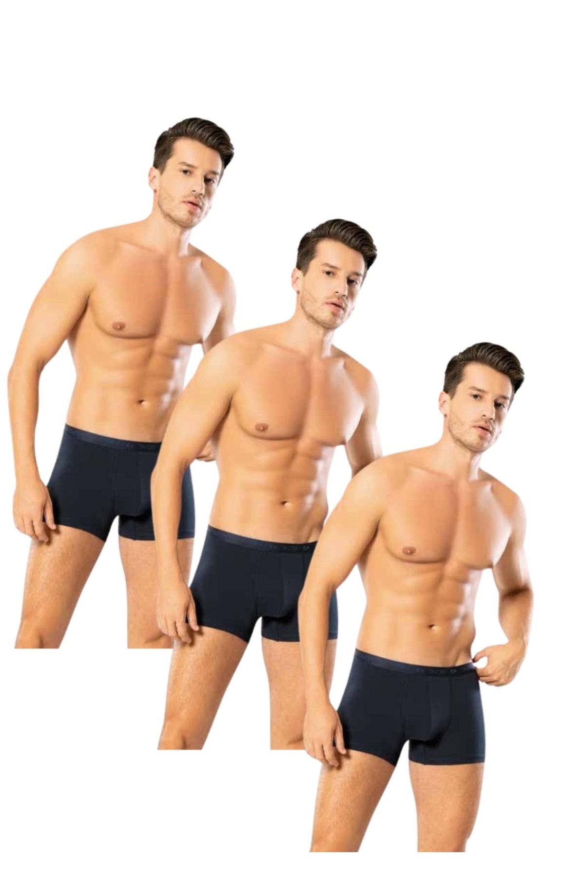 Looksense Erkek Dude 3Lü İnce Bel Lastikli Likralı Boxer 12003