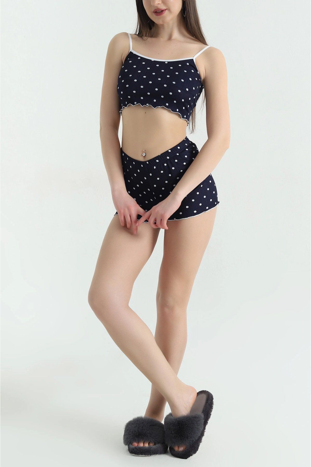 İKLİM LİFE Puantiyeli Şortlu Pijama Takımı