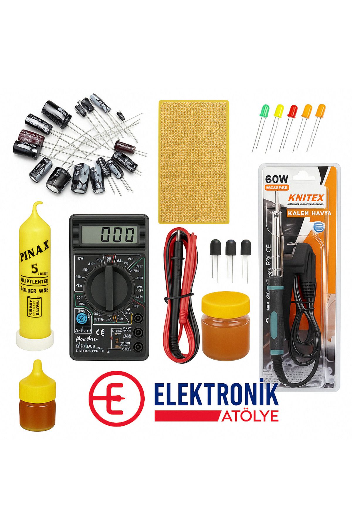 Elektronik Atölye Elektronik Başlangıç Seti Havya, Multimetre Ve Lehim Seti