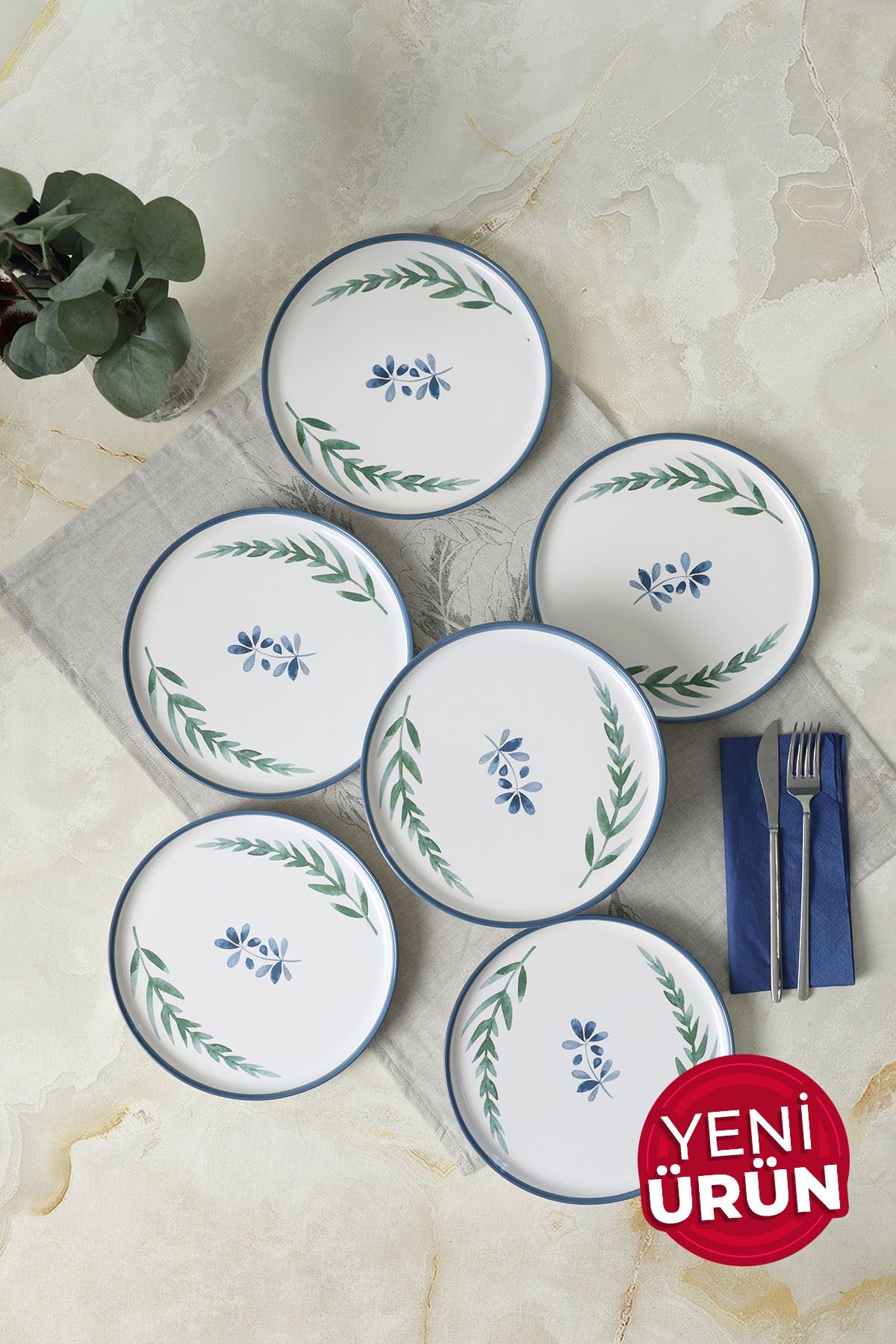 Keramika Daphne Nordic Pasta Tabağı 22 Cm 6 Adet 22923