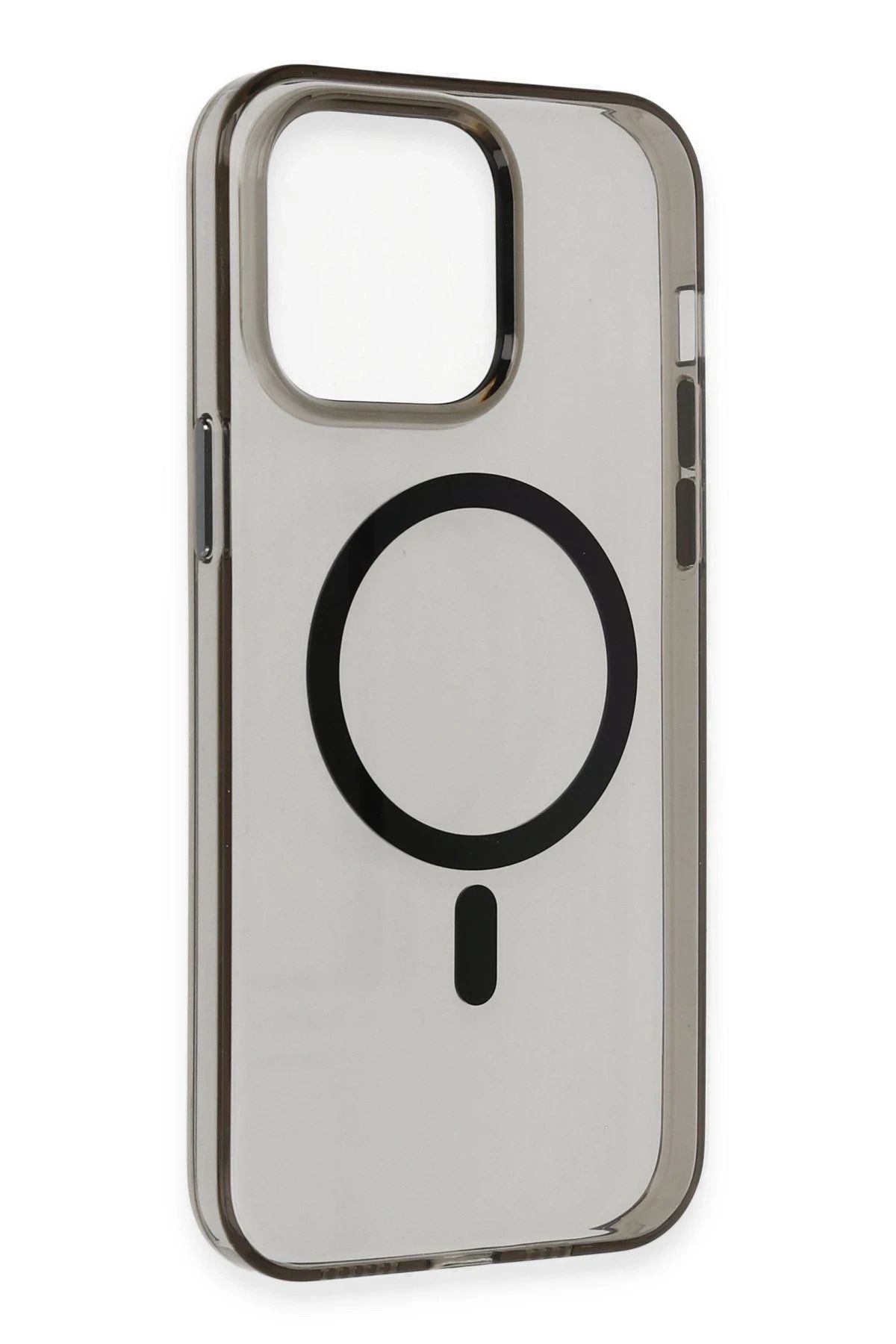 NewFace iPhone 13 Pro Max Kılıf Tron Şeffaf Magsafe Kapak - Siyah SVLRS