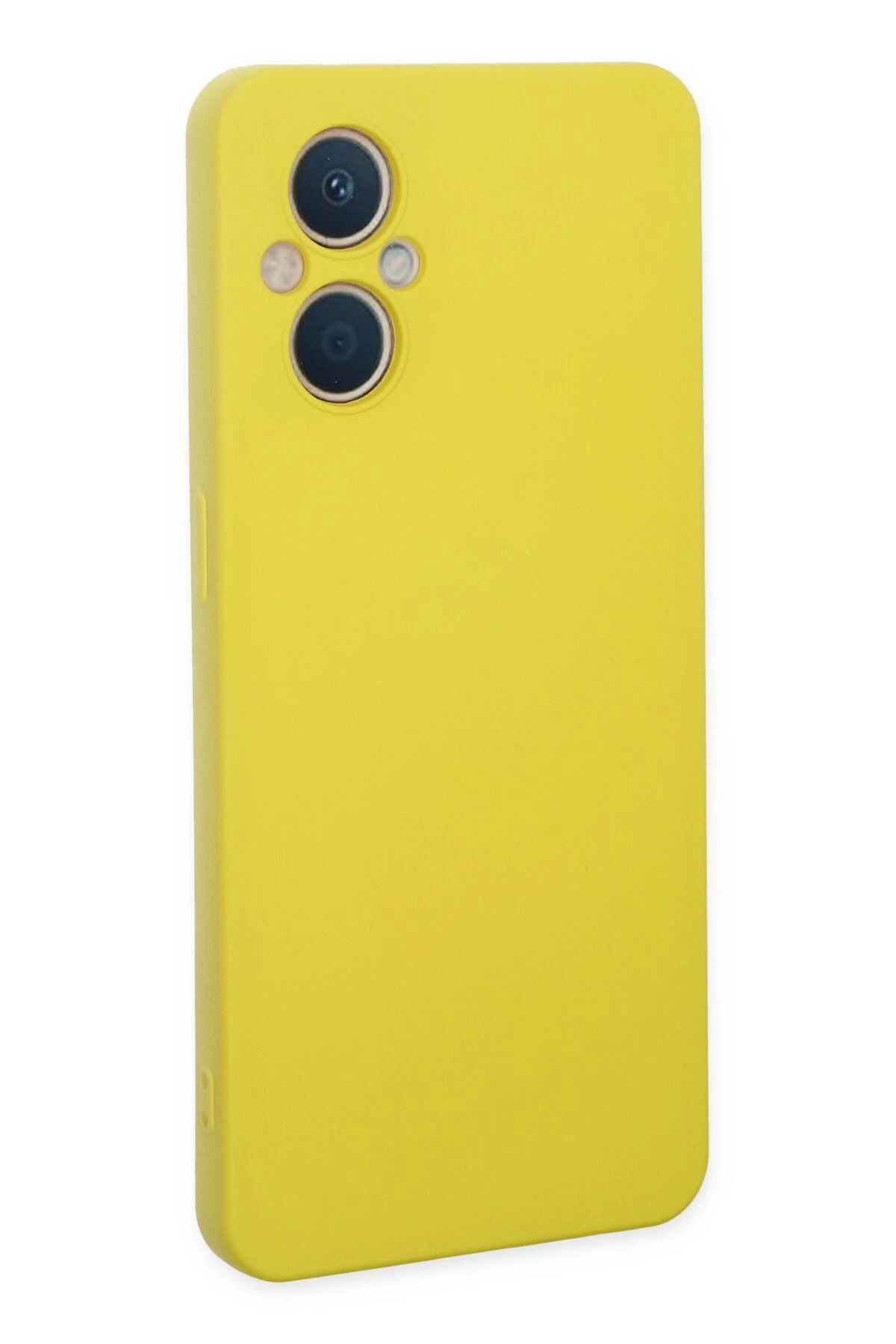 NewFace Reno 7 Lite Kılıf Nano içi Kadife Silikon - Sarı SVLRS