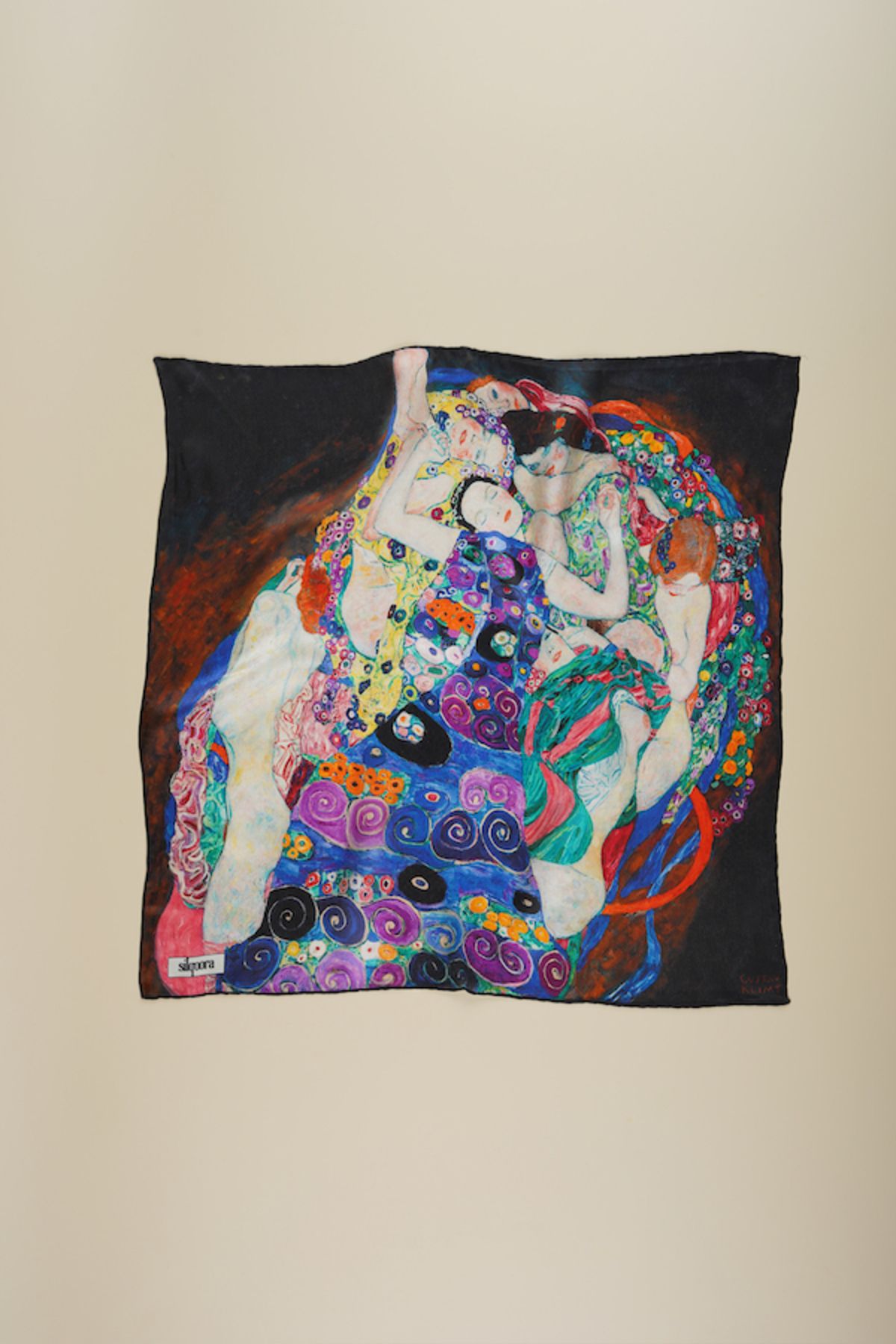 silqoora %100 İpek Bandana Fular-Gustav Klimt