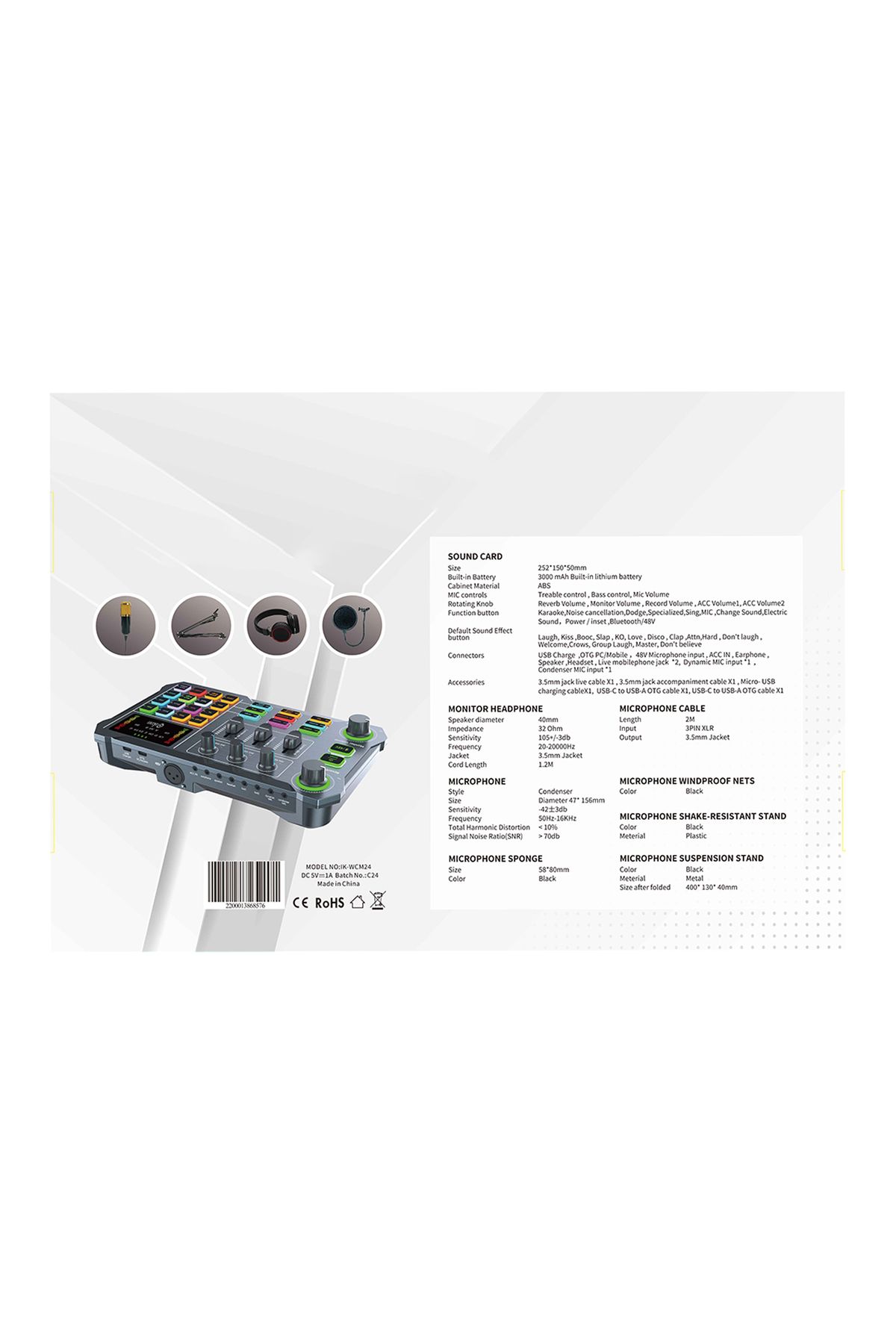 Ikon-Live Recording Condenser Microphone Set IK-WCM24 3