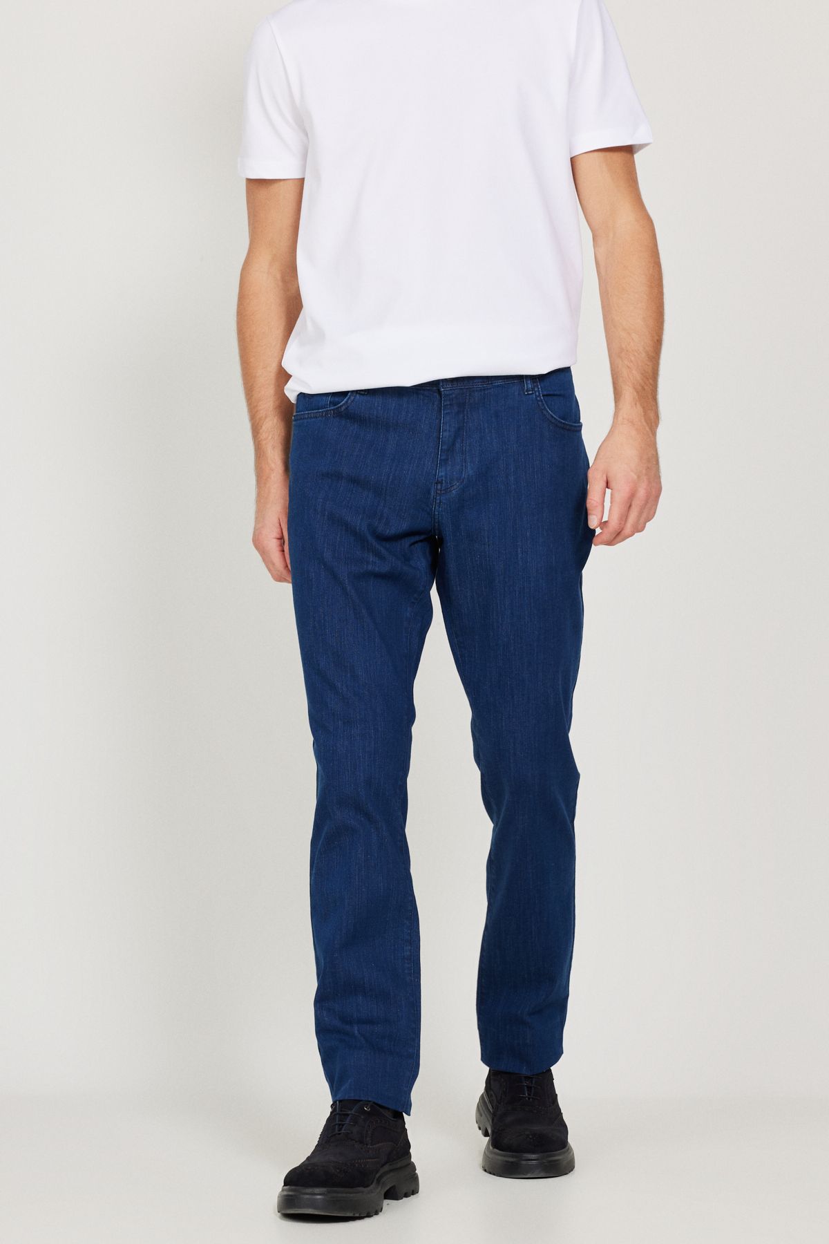 ALTINYILDIZ CLASSICS Erkek Mavi Slim Fit Dar Kesim 5 Cep Pamuklu Denim Jean Kot Pantolon