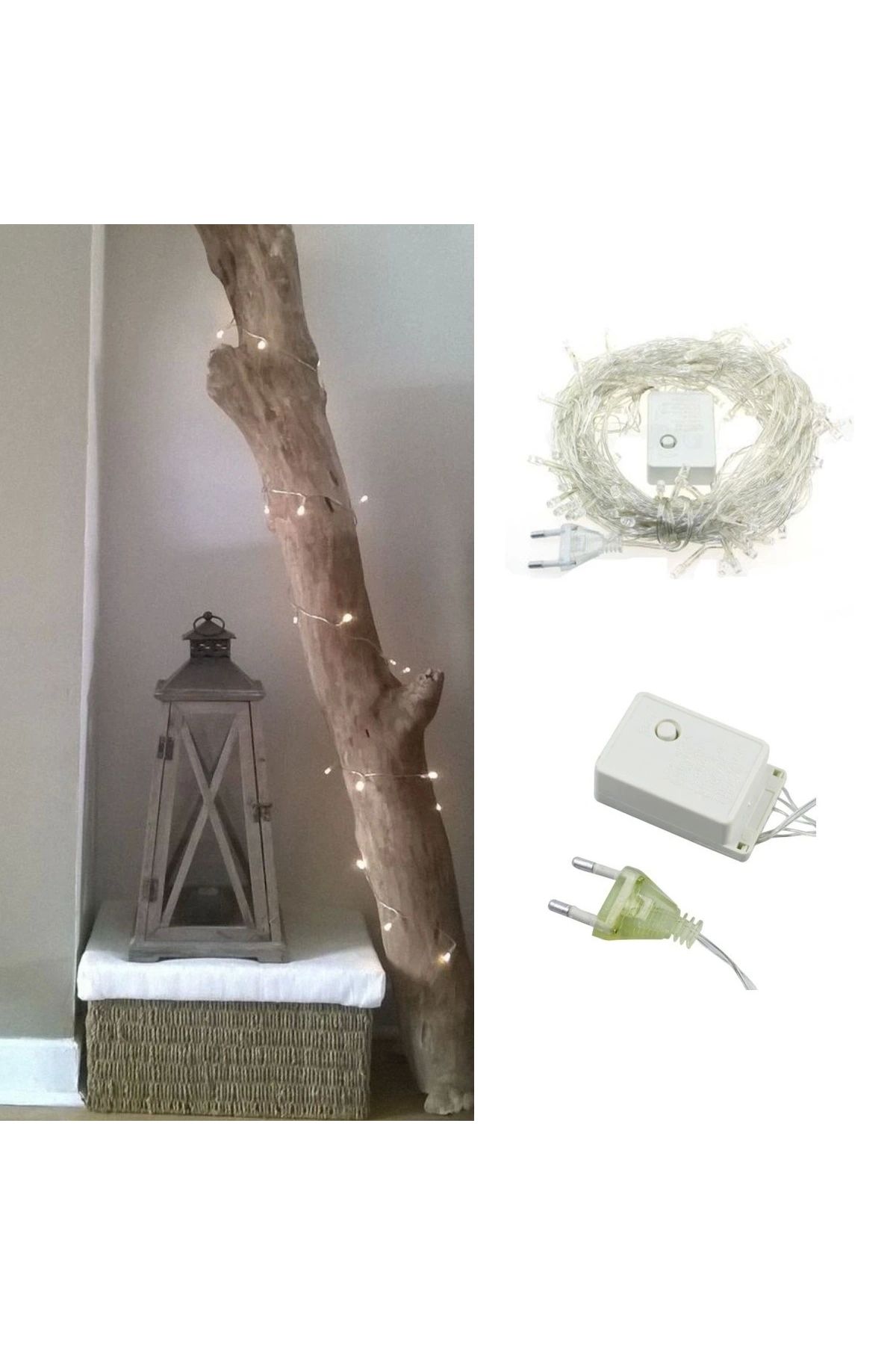 STOREMAX 100 Ledli 8 Fonksiyonlu 10 Metre Led Aydınlatma Dekor Lambası (beyaz) (5047)