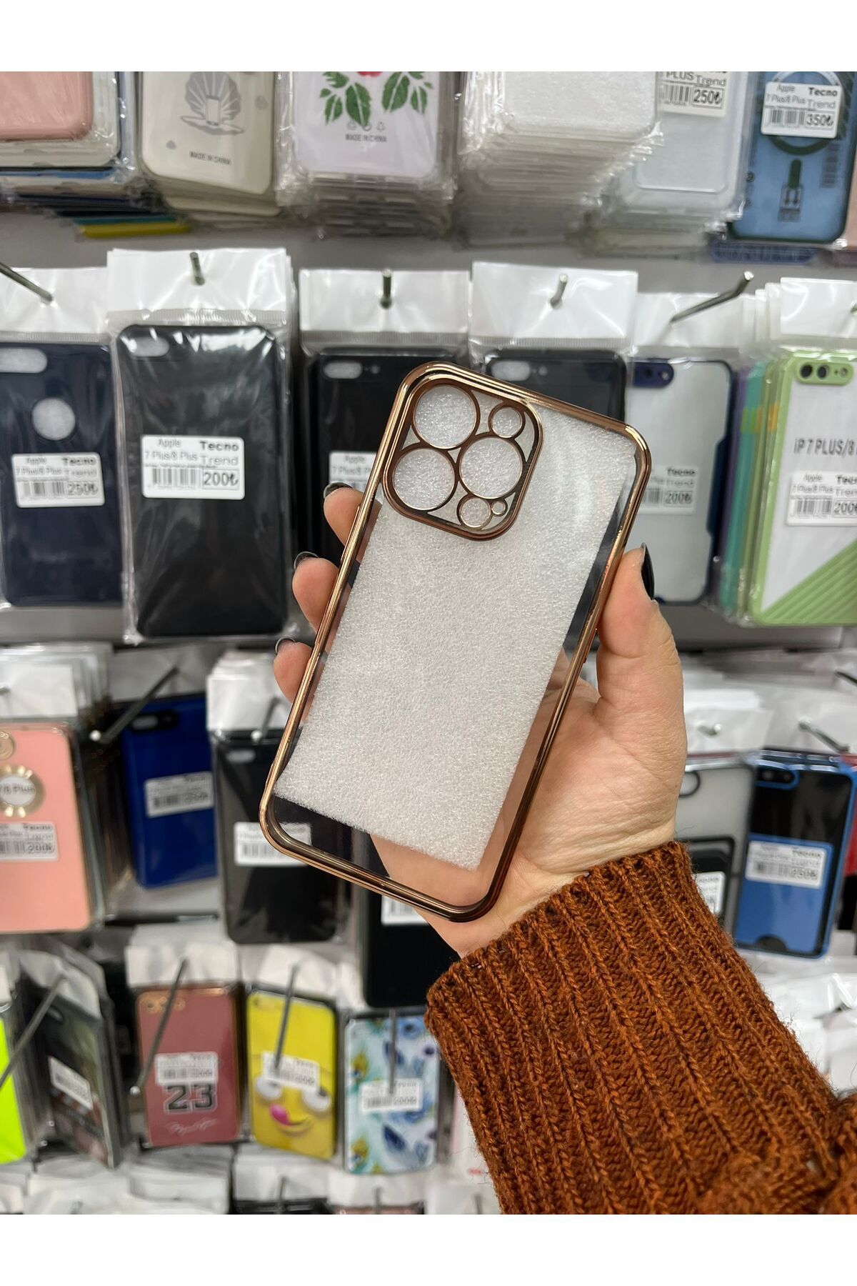 TECNOTREND Apple İphone 13 pro yaldızlı şeffaf silikon kılıf