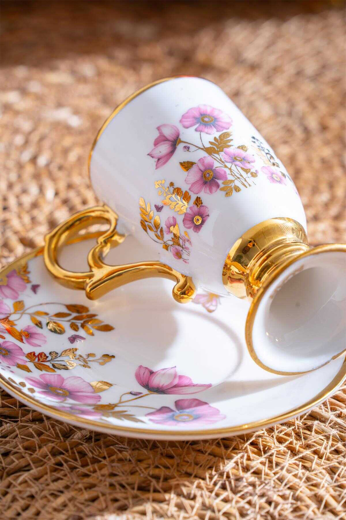 ACAR-Prln Pink 12 Piece Coffee Cup Set for 6 People - 90 ml 4