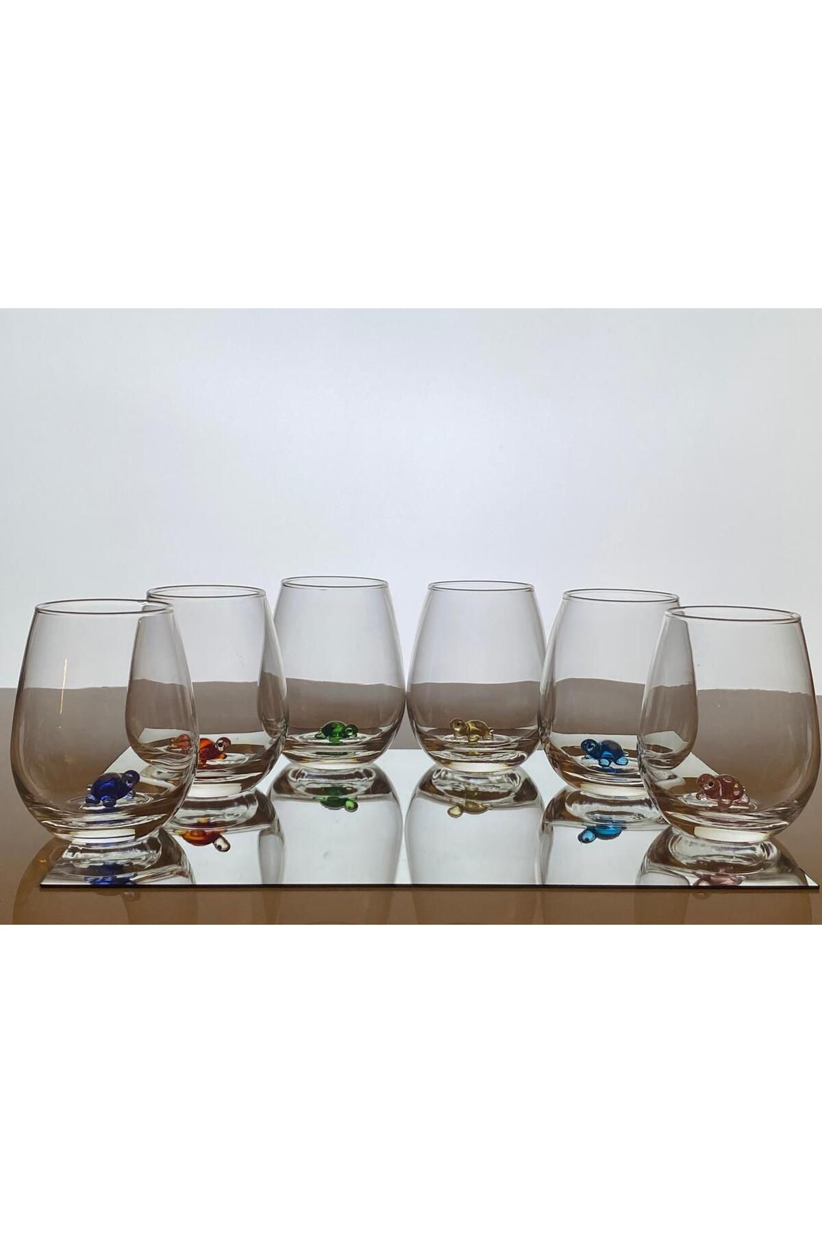 Handmade 6 lı Kaplumbağalı figürler Su bardağı