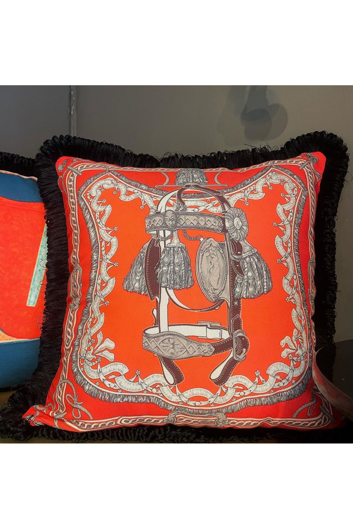 tuan design Desenli Yastık Kırmızı