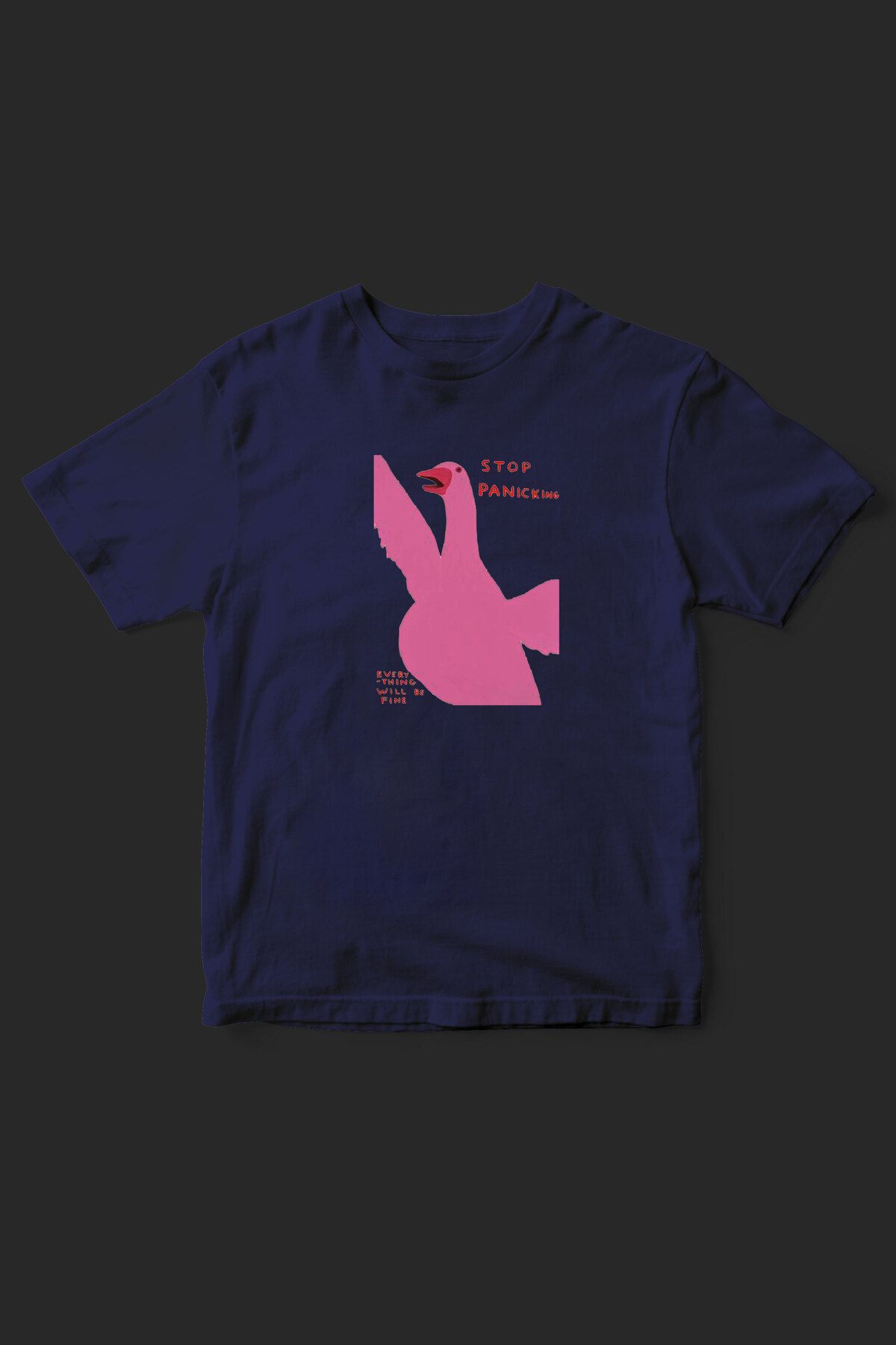 beloved.co stop panicking baskılı t-shirt
