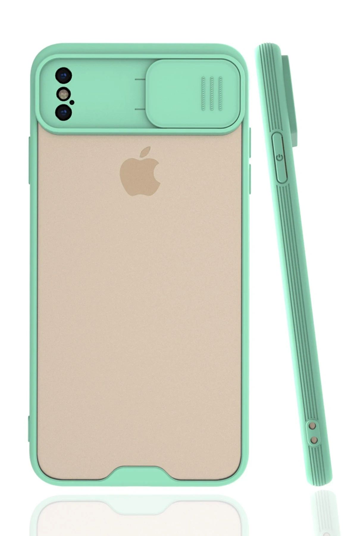 NewFace iPhone XS Max Kılıf Platin Kamera Koruma Silikon - Açık Yeşil WLZOR