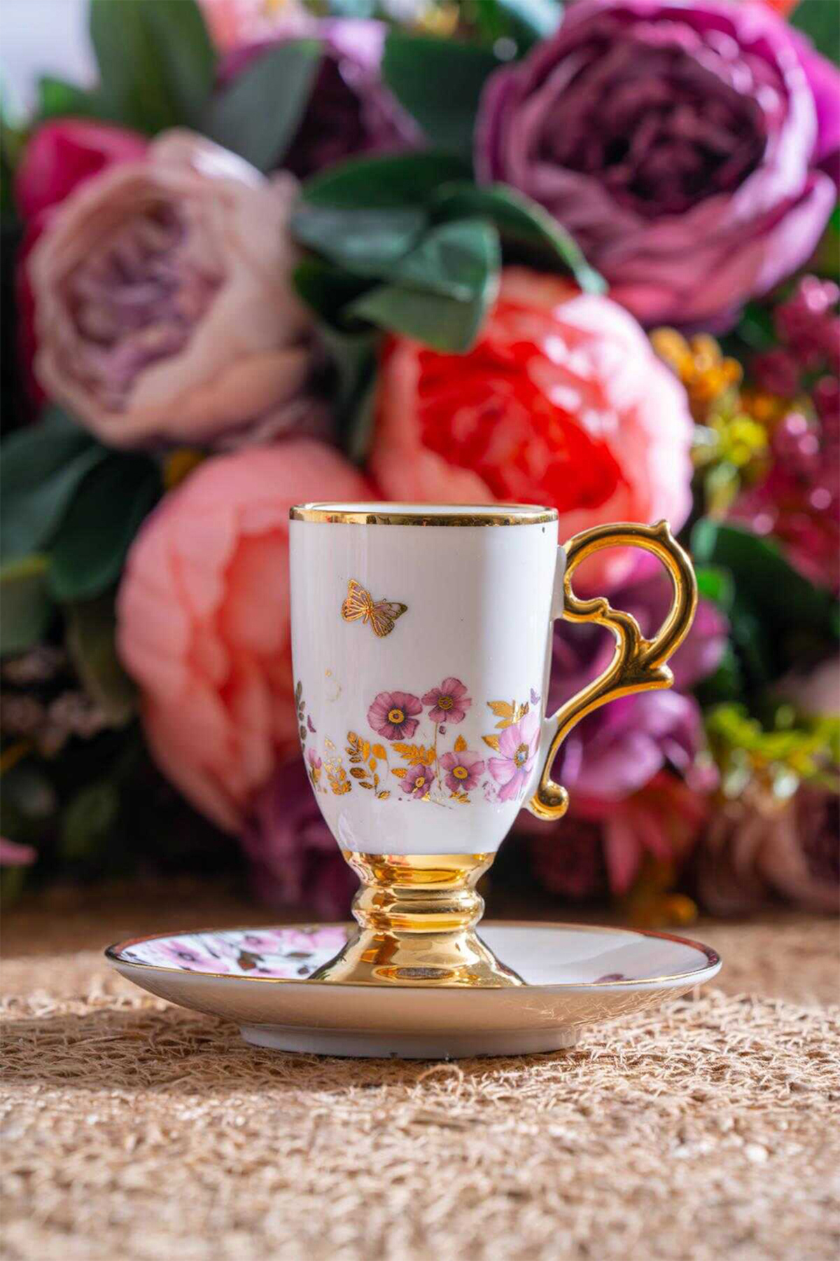 ACAR-Prln Pink 12 Piece Coffee Cup Set for 6 People - 90 ml 2
