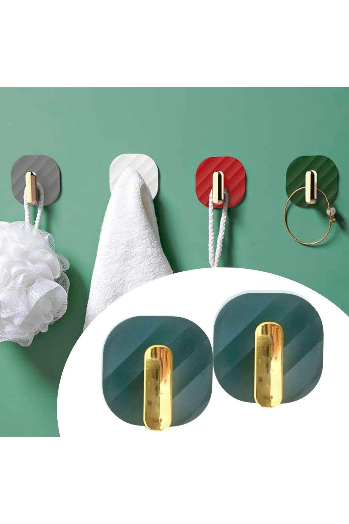 STOREMAX 2li Yapışkanlı Retro Askılık Dolap Kapak Kulpu Yeşil (5047)