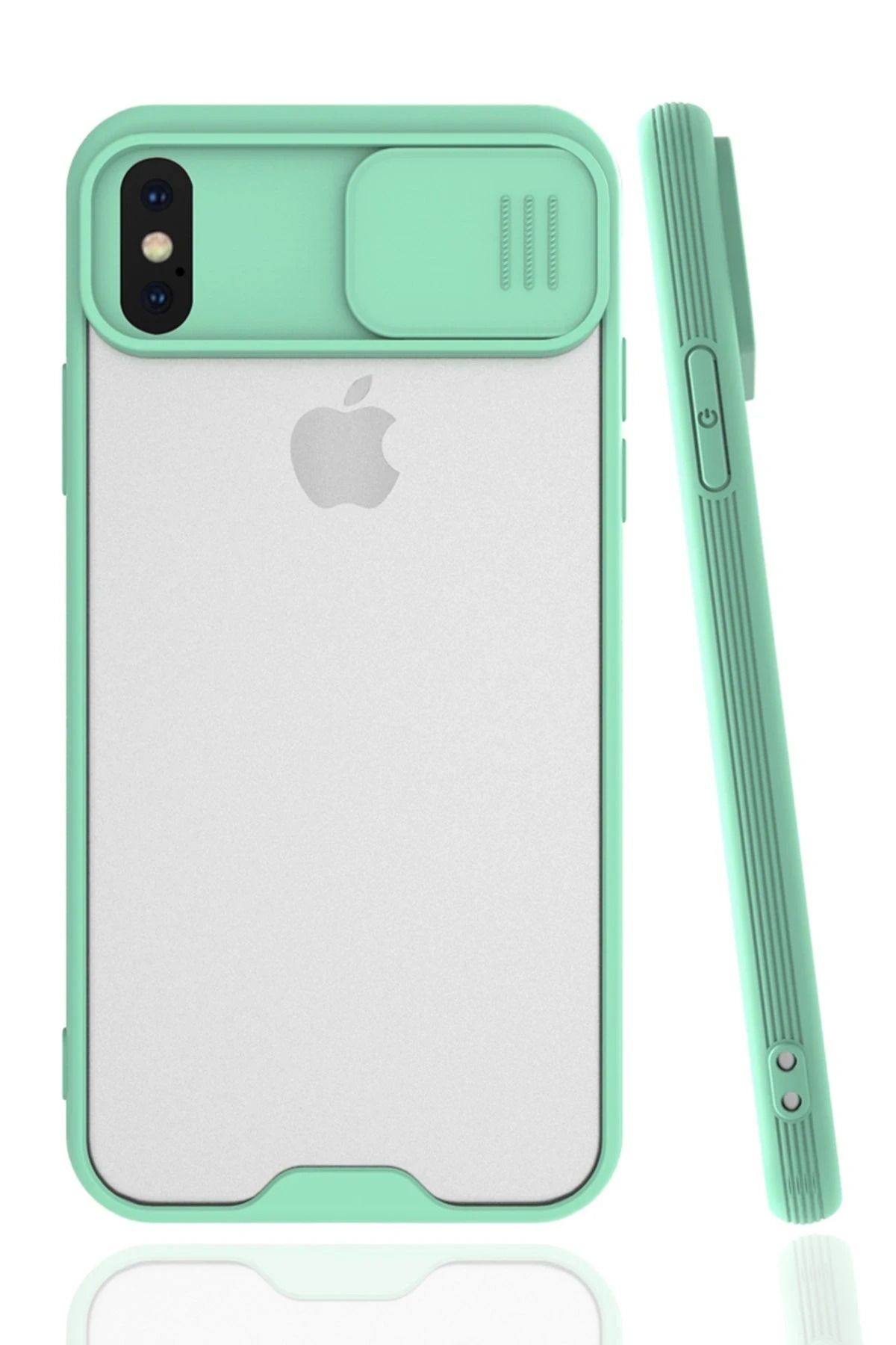 NewFace iPhone X Kılıf Platin Kamera Koruma Silikon - Açık Yeşil WLZOR