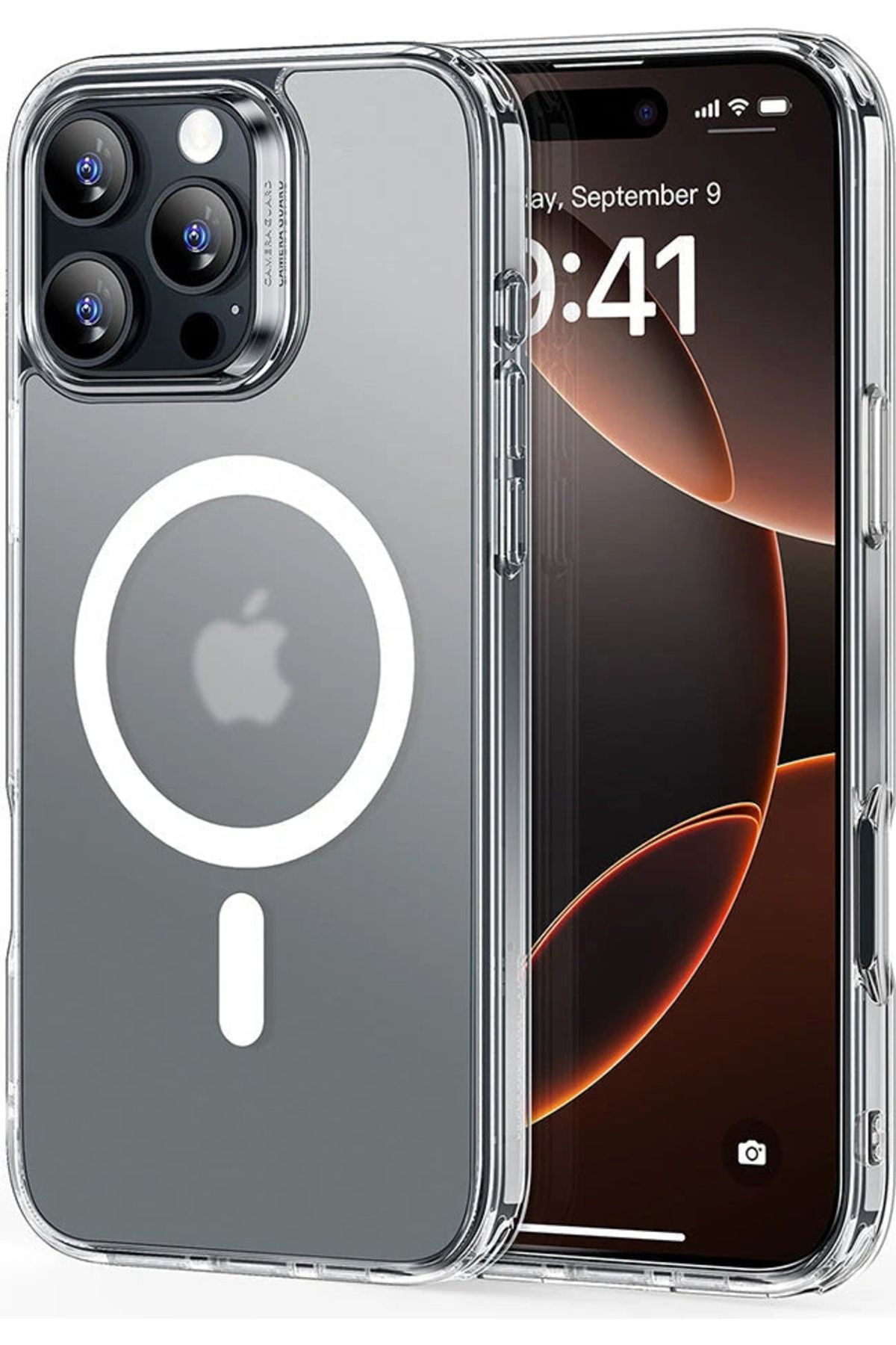 ESR İPhone 16 Pro Max Uyumlu Kılıf + Ekran Koruyucu Set Halolock Magsafe Hybrid - Buzlu Şeffaf