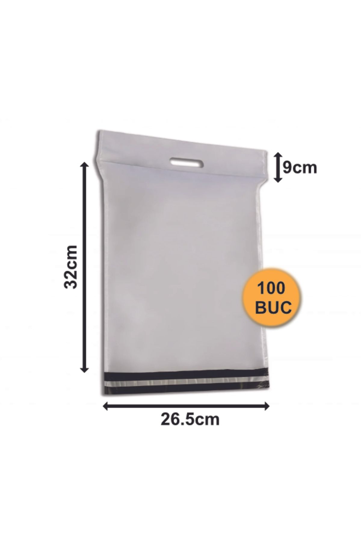 DAD Set 100 Pungi Curierat (plicuri) Cu Maner, 265×320+90+50 Mm, 60 My - One Size