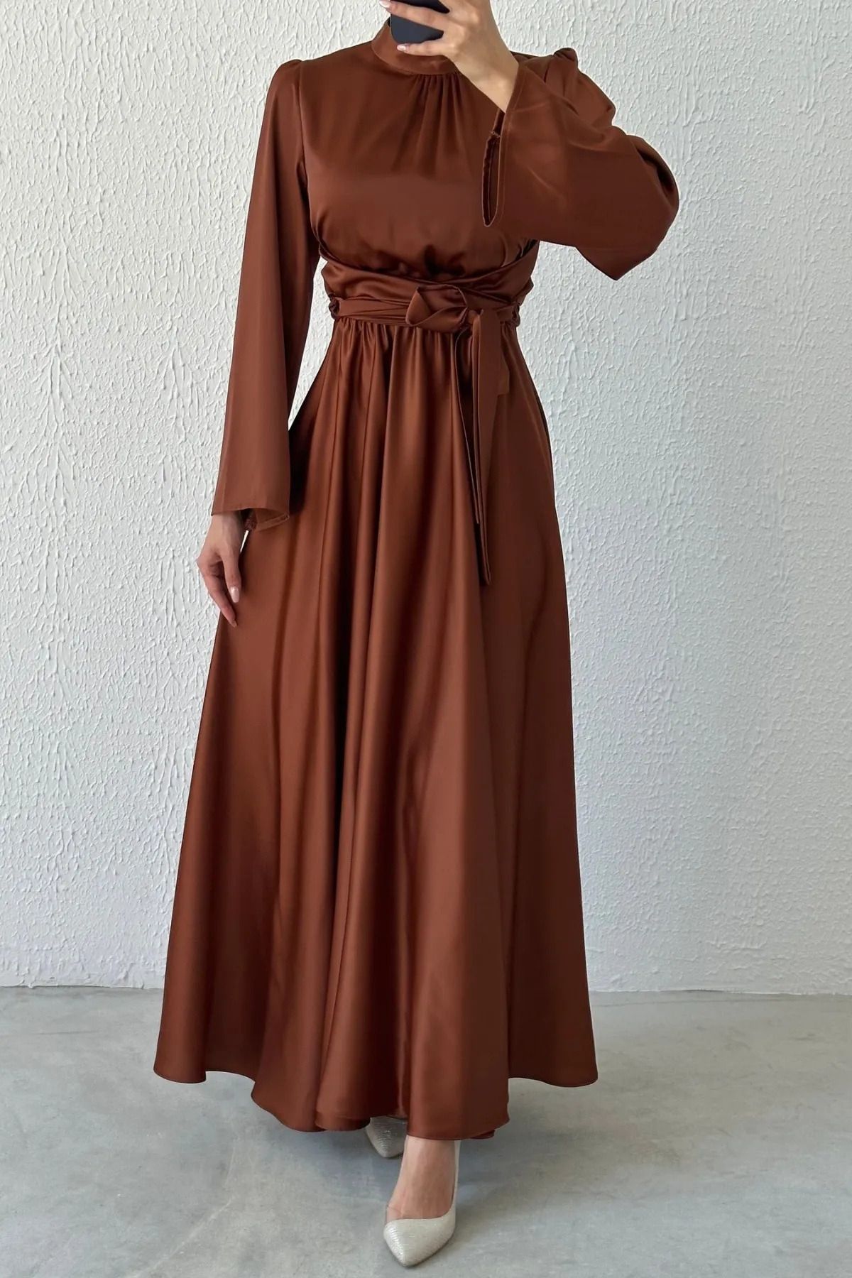 diloxe Belden Bağlamalı Saten Abiye