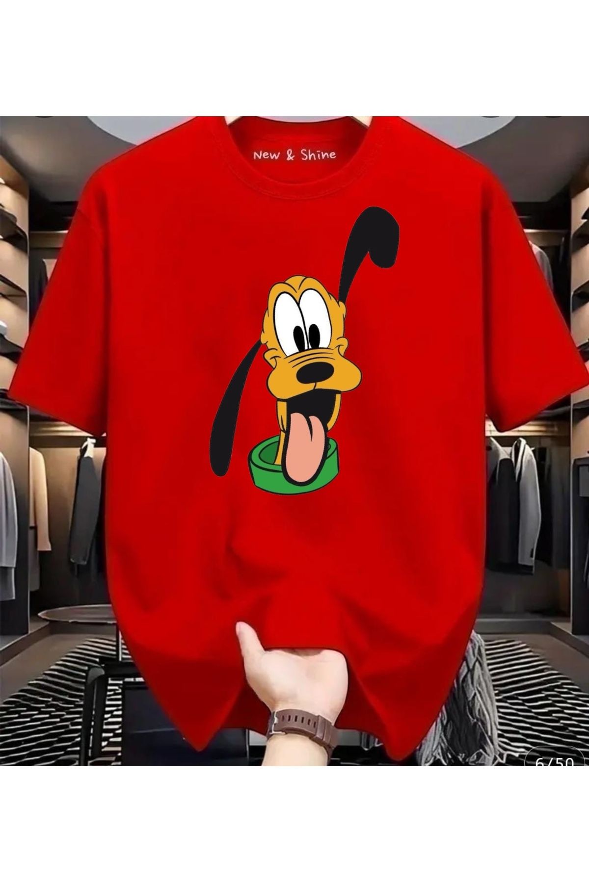 New Shine Goofy Köpek Büyük Beden Oversize T-Shirt