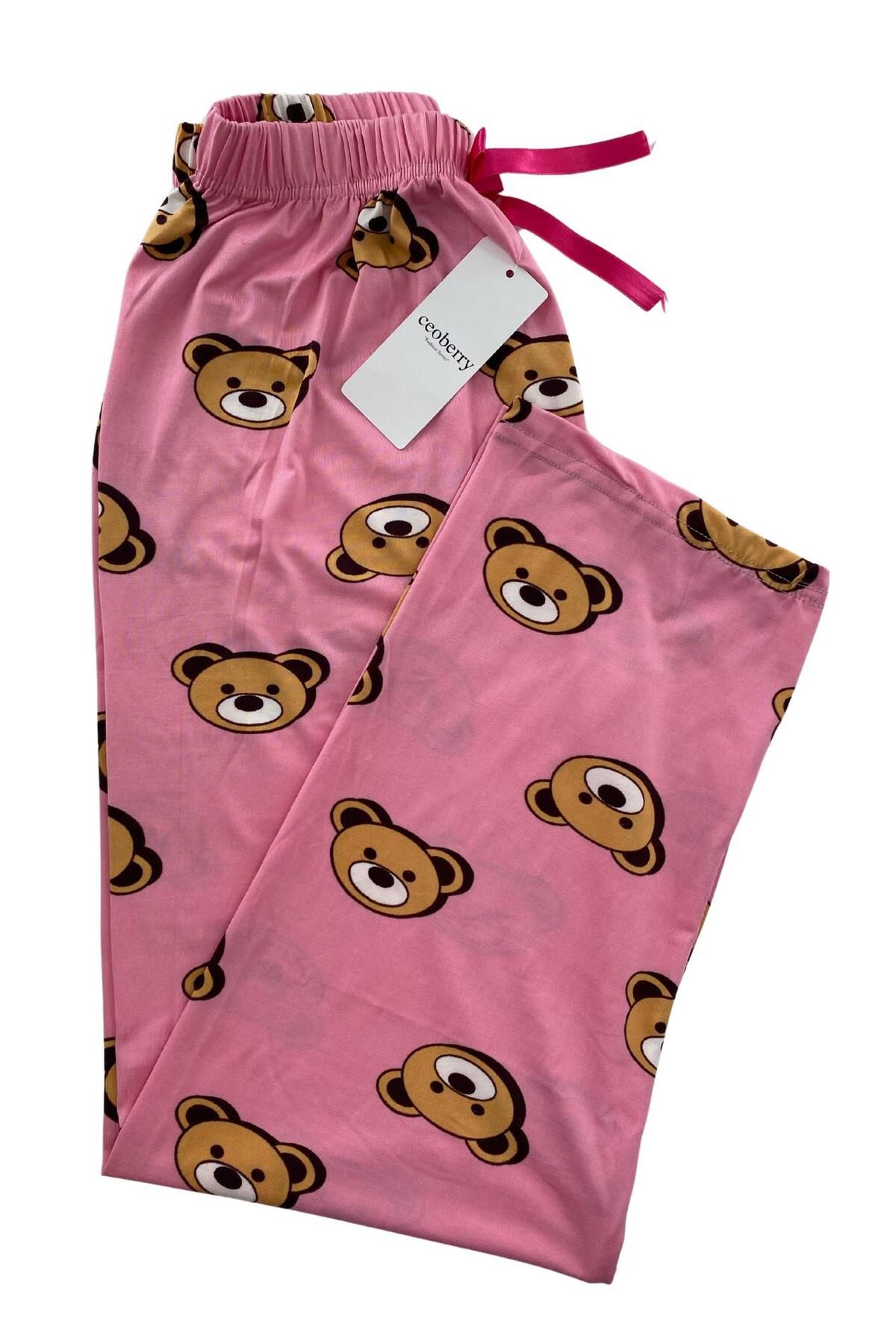 DoDe Flora Kadın Ayıcık Desen Pijama Altı Milan - 104