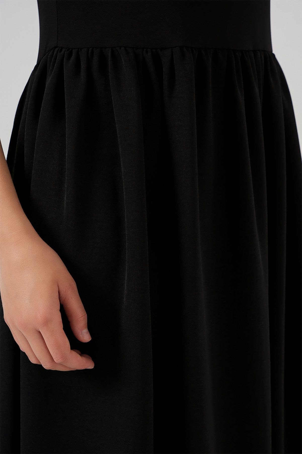 Bigdart-Kurzärmliges langes Kleid 2551 – Schwarz 5