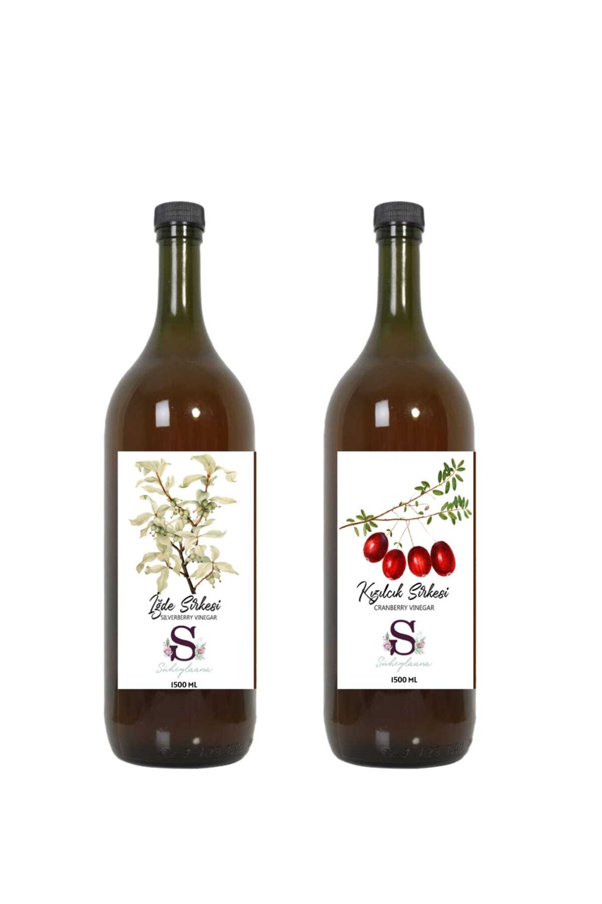 Süheylaana Doğal İğde Sirkesi 1500 Ml - Doğal Kızılcık Sirkesi 1500 Ml