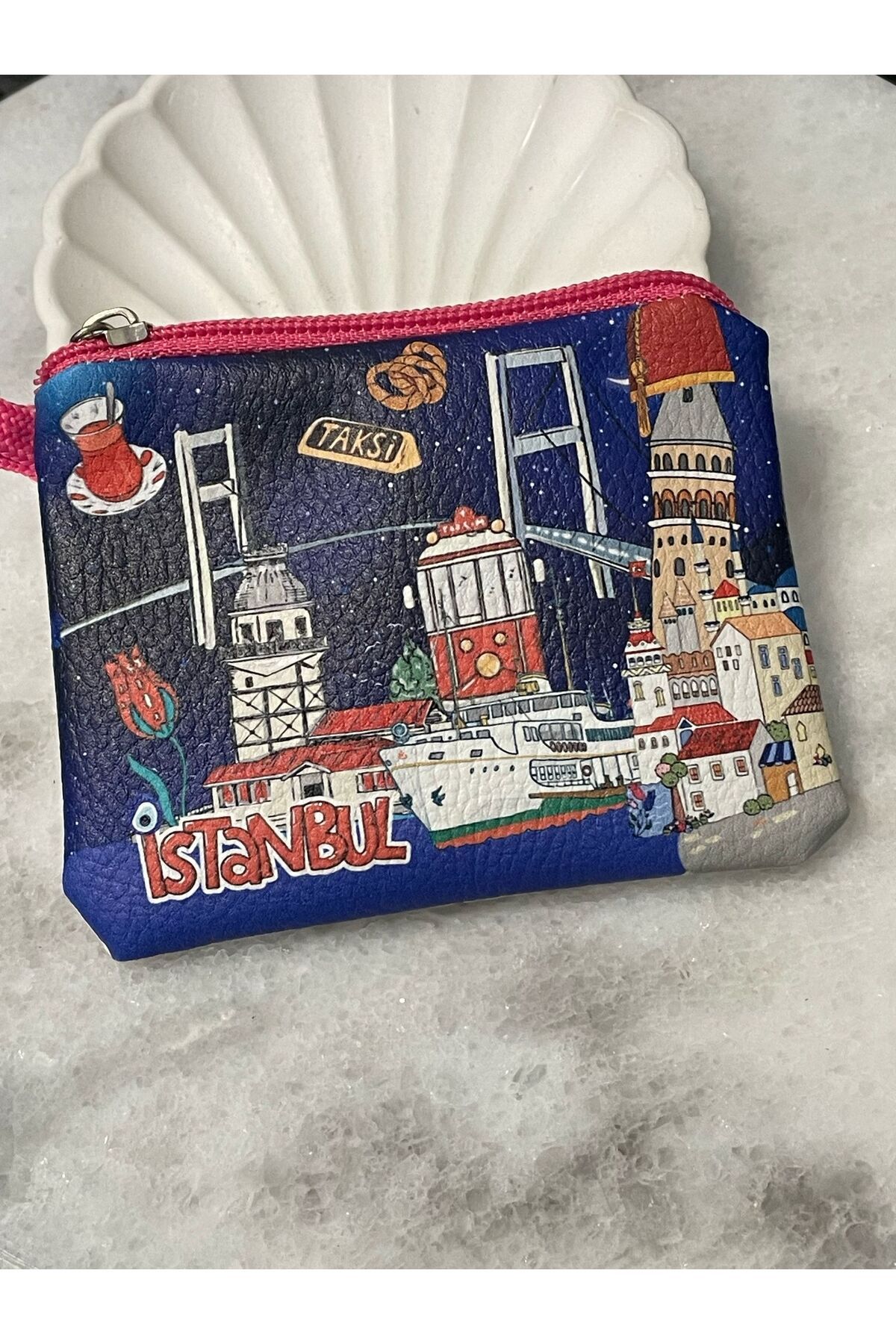rosshine İstanbul Mini Bozuk Para Cüzdanı, Pembe Fermuarlı